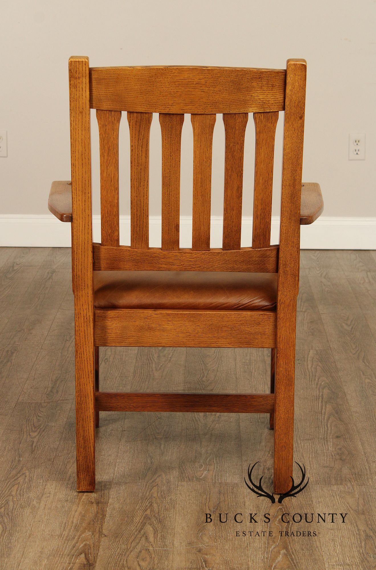 Stickley Mission Collection Cottage Oak and Leather Dining Chair