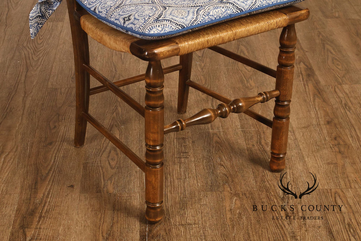 Hickory Chair Co. Set Of Six Country Ladder Back Rush Seat Dining Chairs
