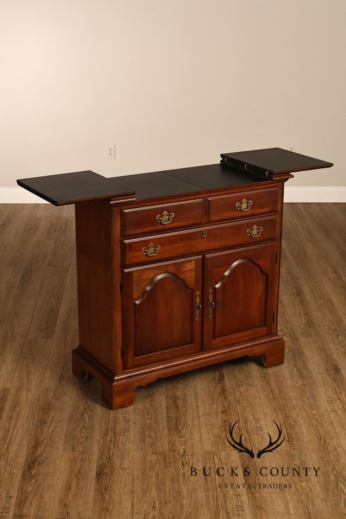 American Drew Chippendale Style Cherry Flip Top Server