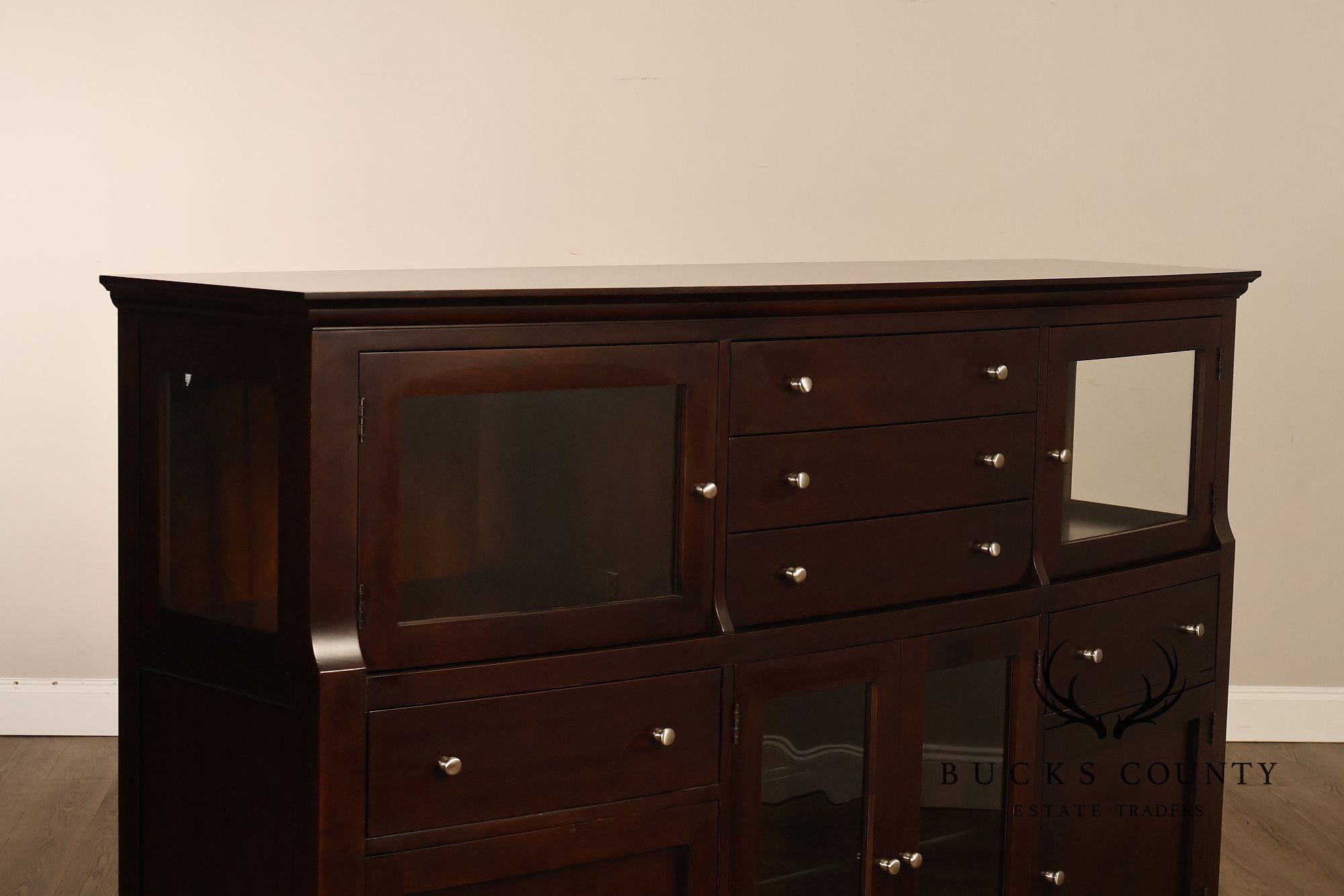 Harden Contemporary Cherry Lighted Sideboard Credenza Cabinet