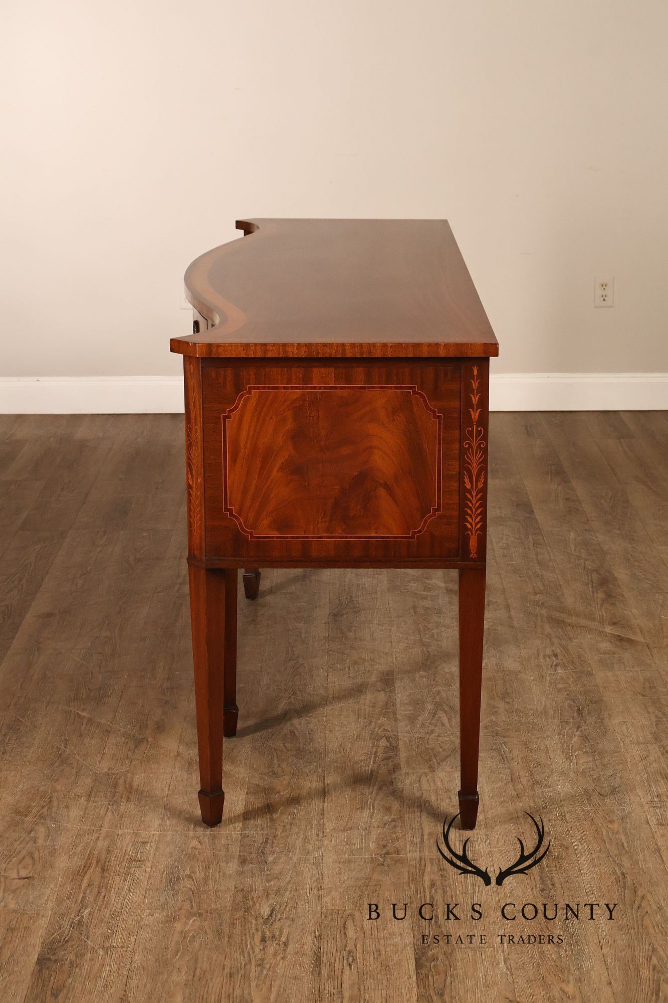 Federal Style  Custom Mahogany Sideboard With Inlay And Tambour Door