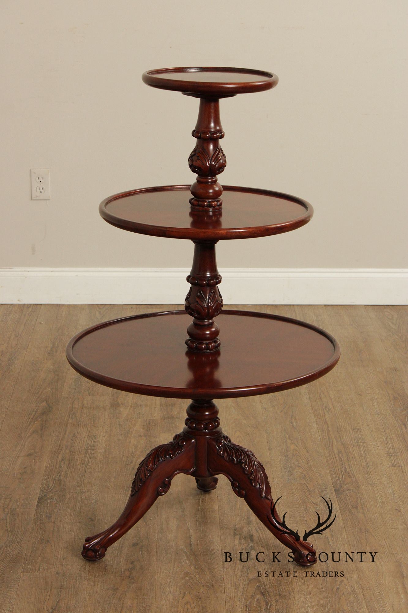 Harrods Knightsbridge Wilton George III Style Mahogany Three Tier Dumbwaiter