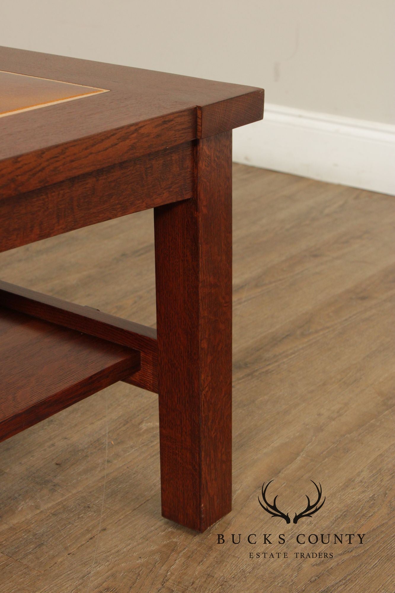 Stickley Mission Collection Oak Tile Top Cocktail Table