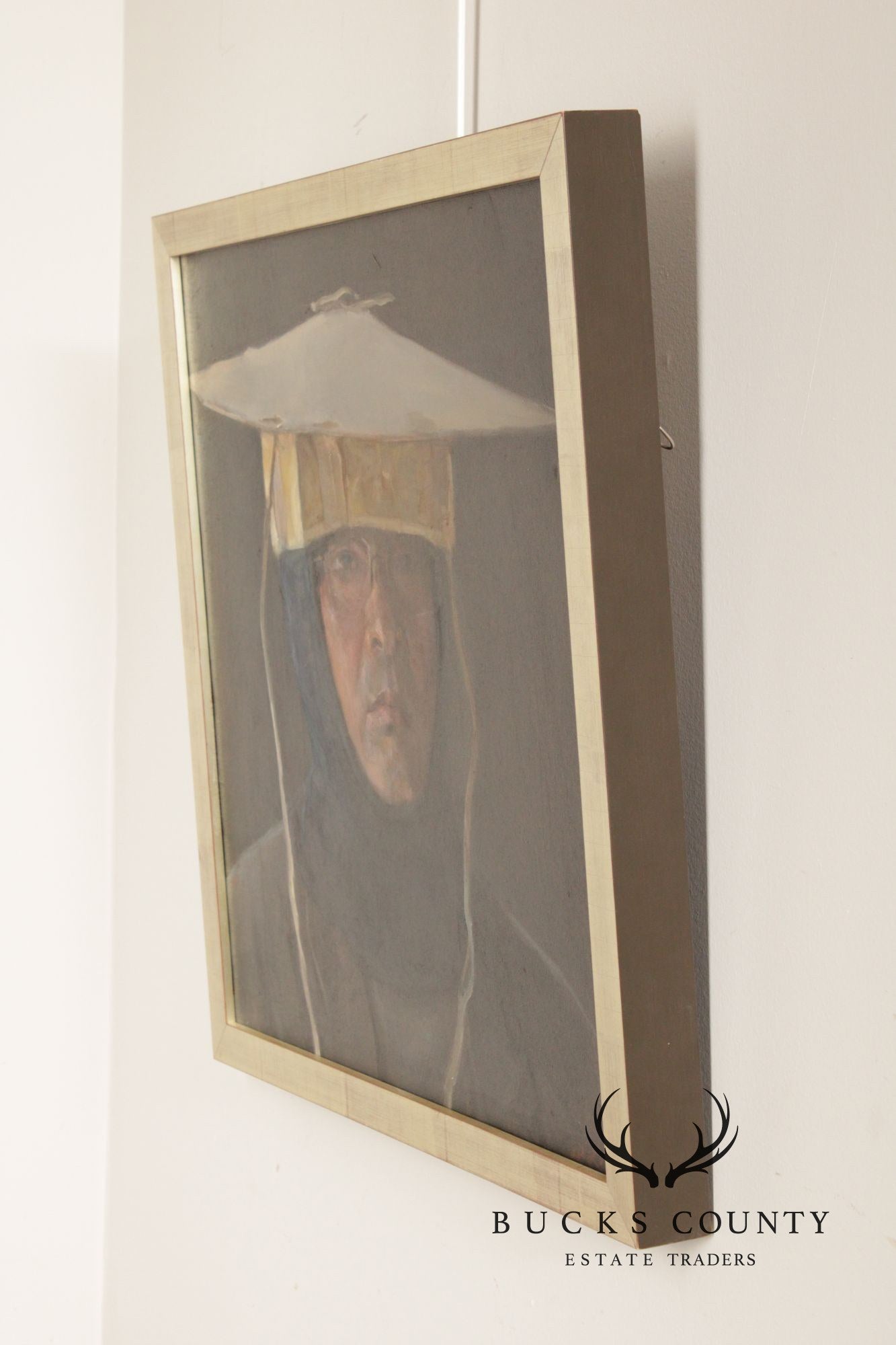 Qimin Liu Contemporary Oil Painting Portrait, 'Man with Odd Hat'