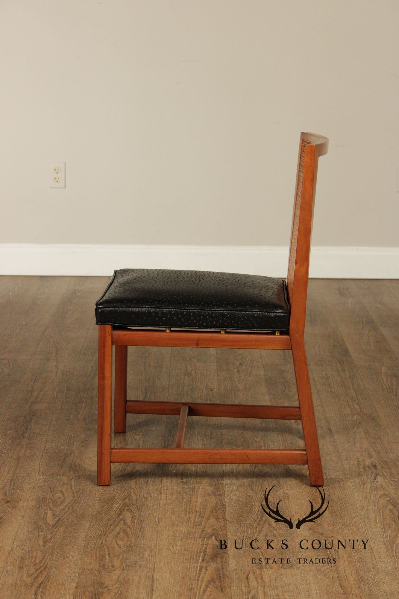 Michael Taylor For Baker Mid Century Modern Set of Six Cane Back Dining Chairs