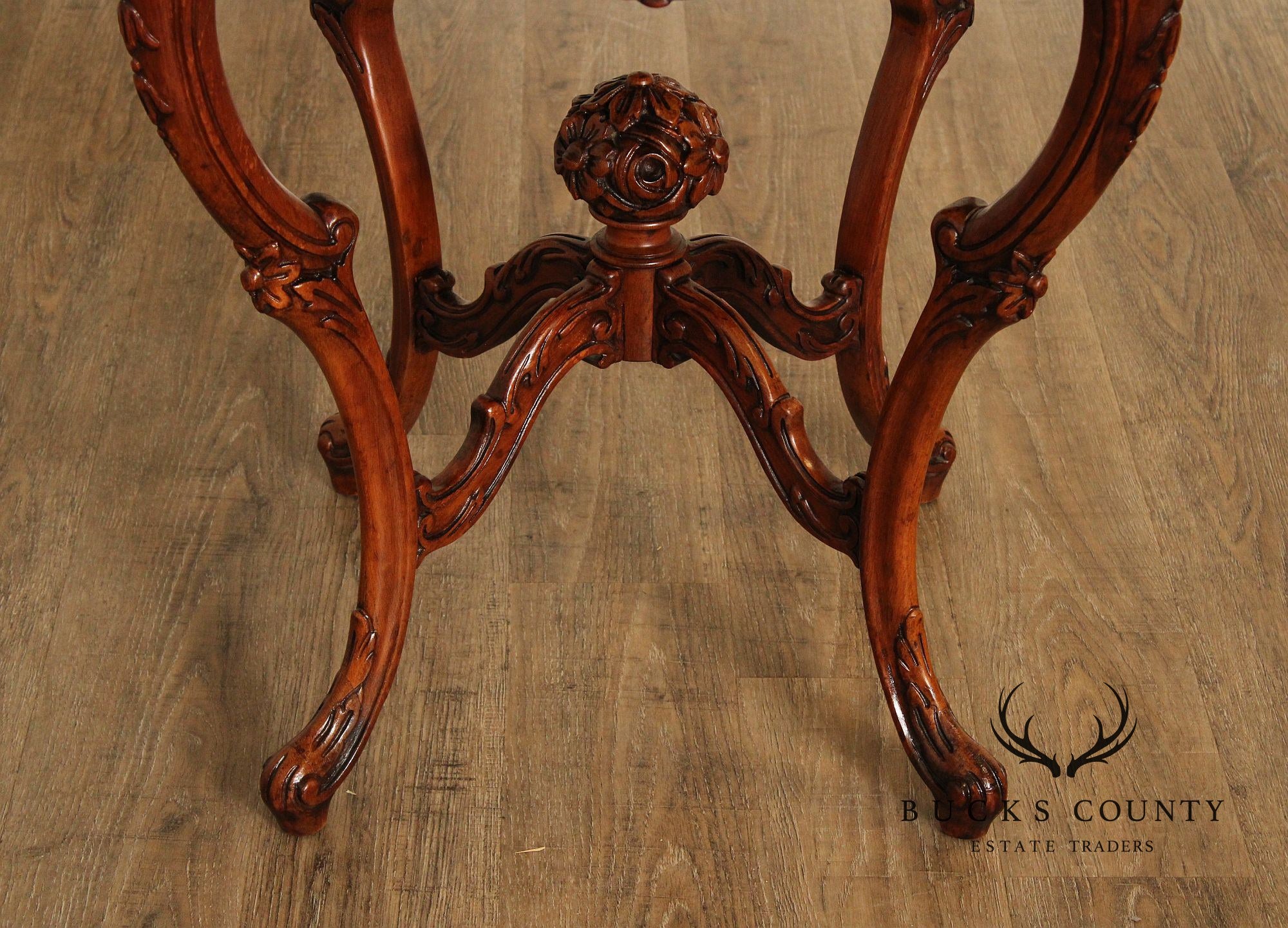 French Court Galleries Rococo Style Round Inlaid Side Table