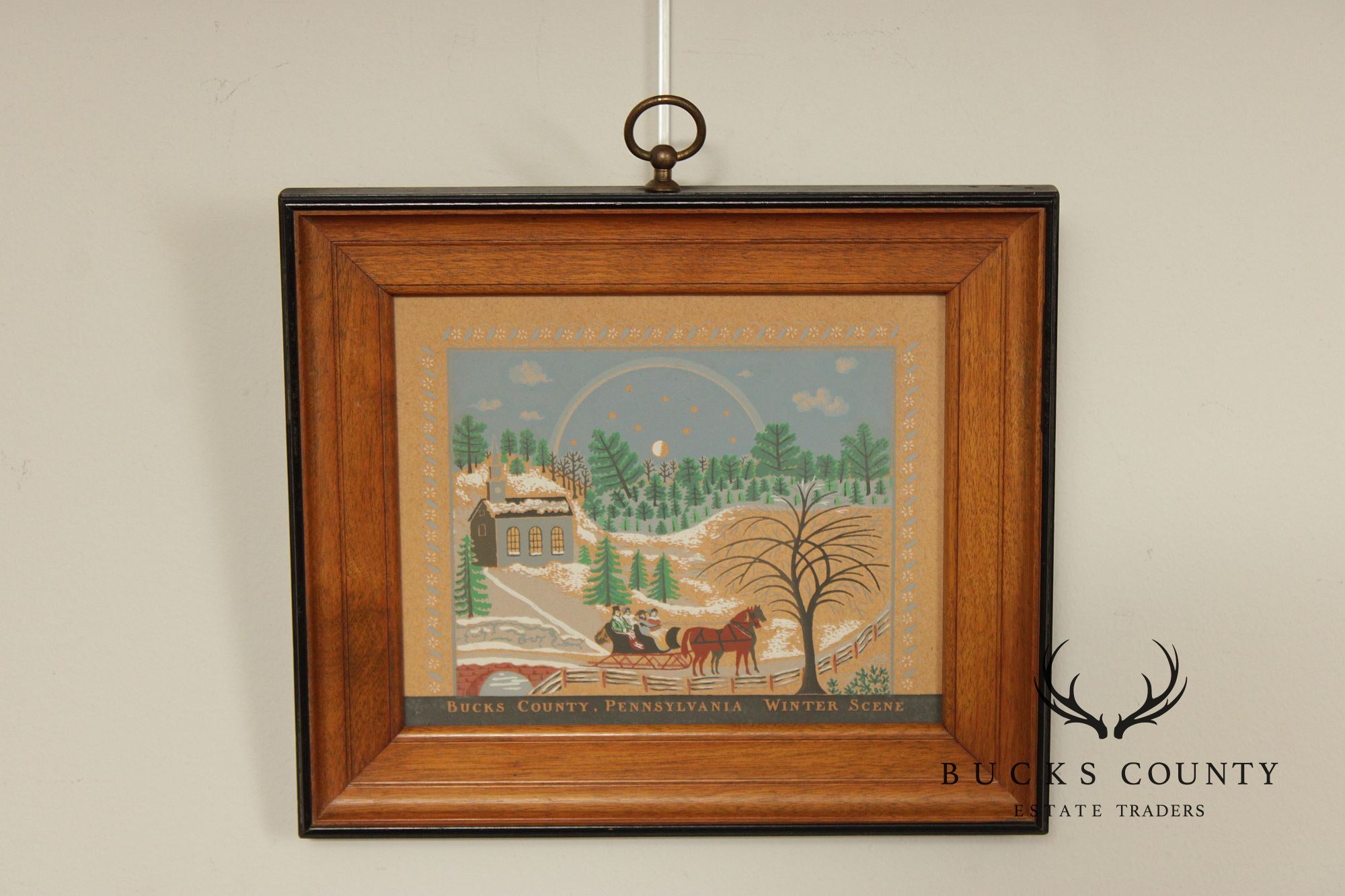 Folk Art Style Set of Four Bucks County Framed Prints