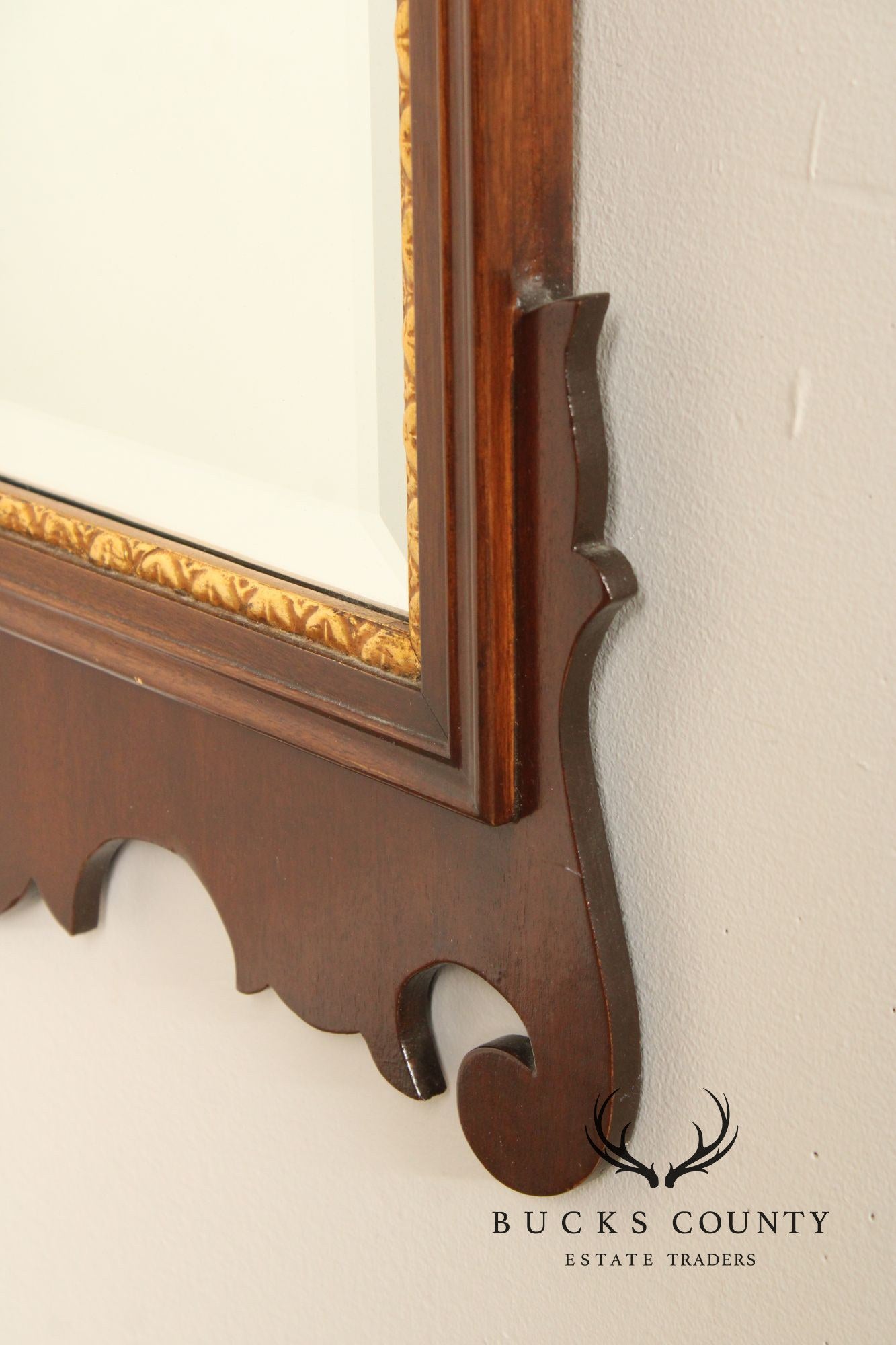 Friedman Brothers Chippendale Style Partial Gilt Mahogany Mirror