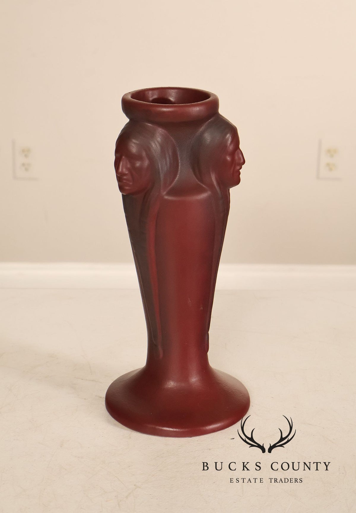 Van Briggle Native American Three Faced Vase