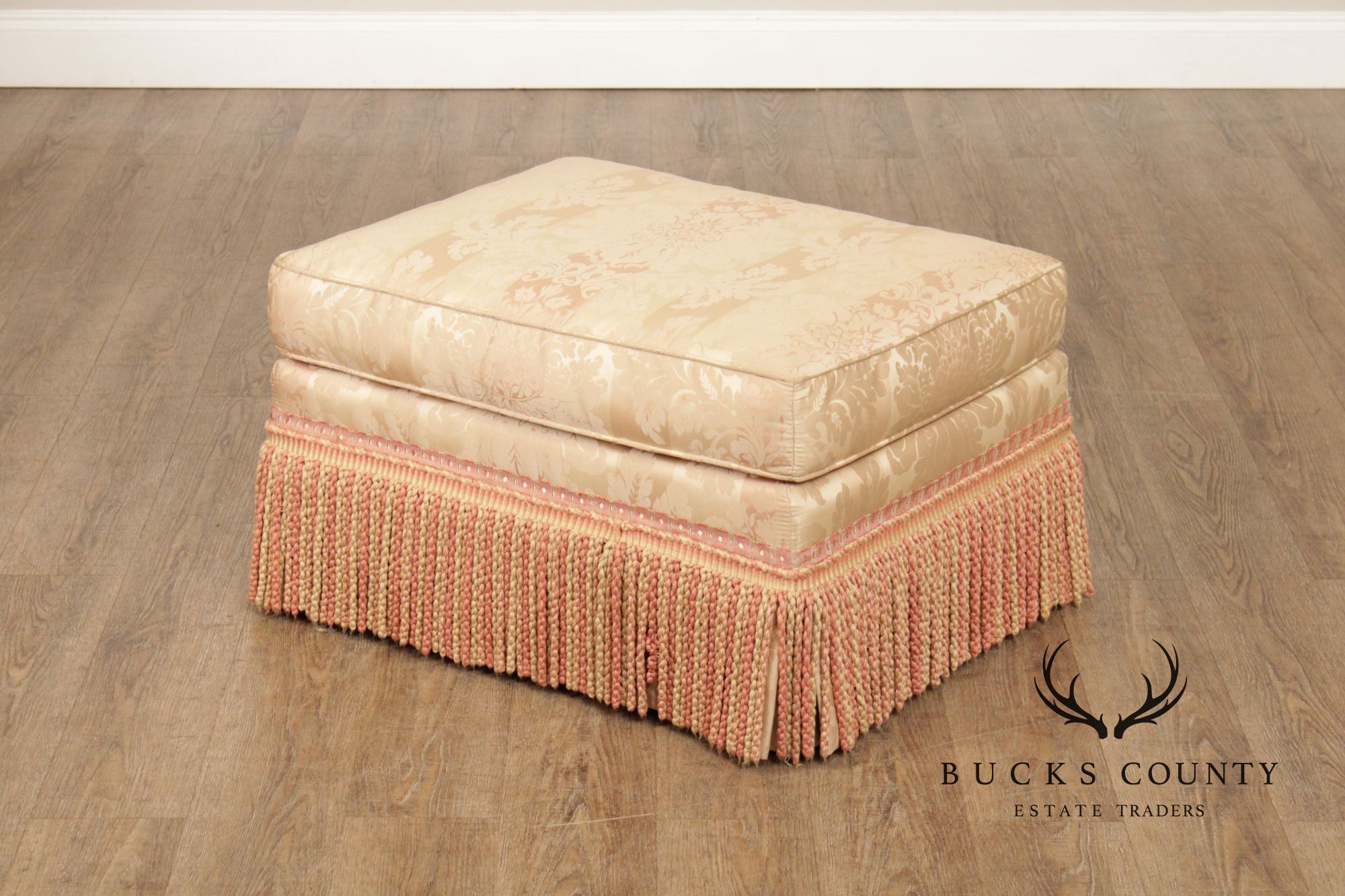 Century Furniture Pair of Fringed Ottomans