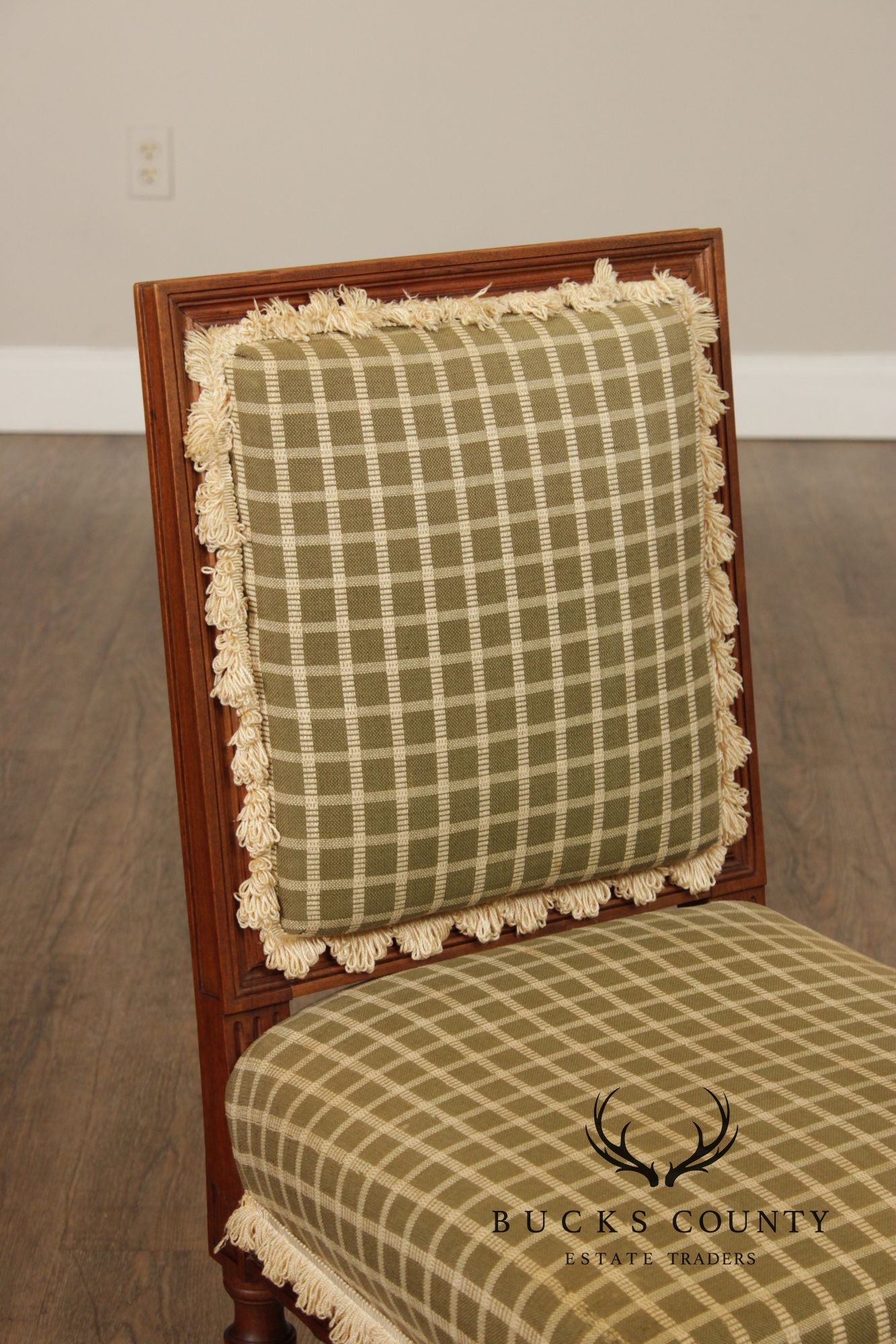 French Louis XVI Style Set Of Four Carved Walnut Dining Chairs