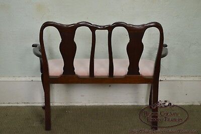 Custom Solid Mahogany Queen Anne Childs Settee