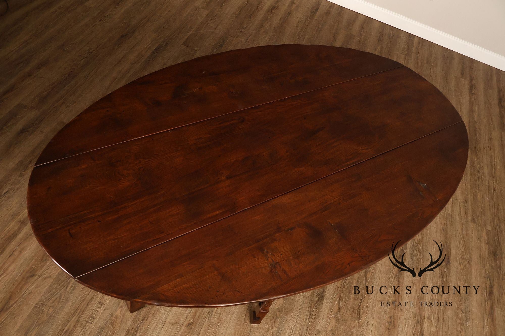 English Oak Large Gateleg Drop Leaf Dining Table