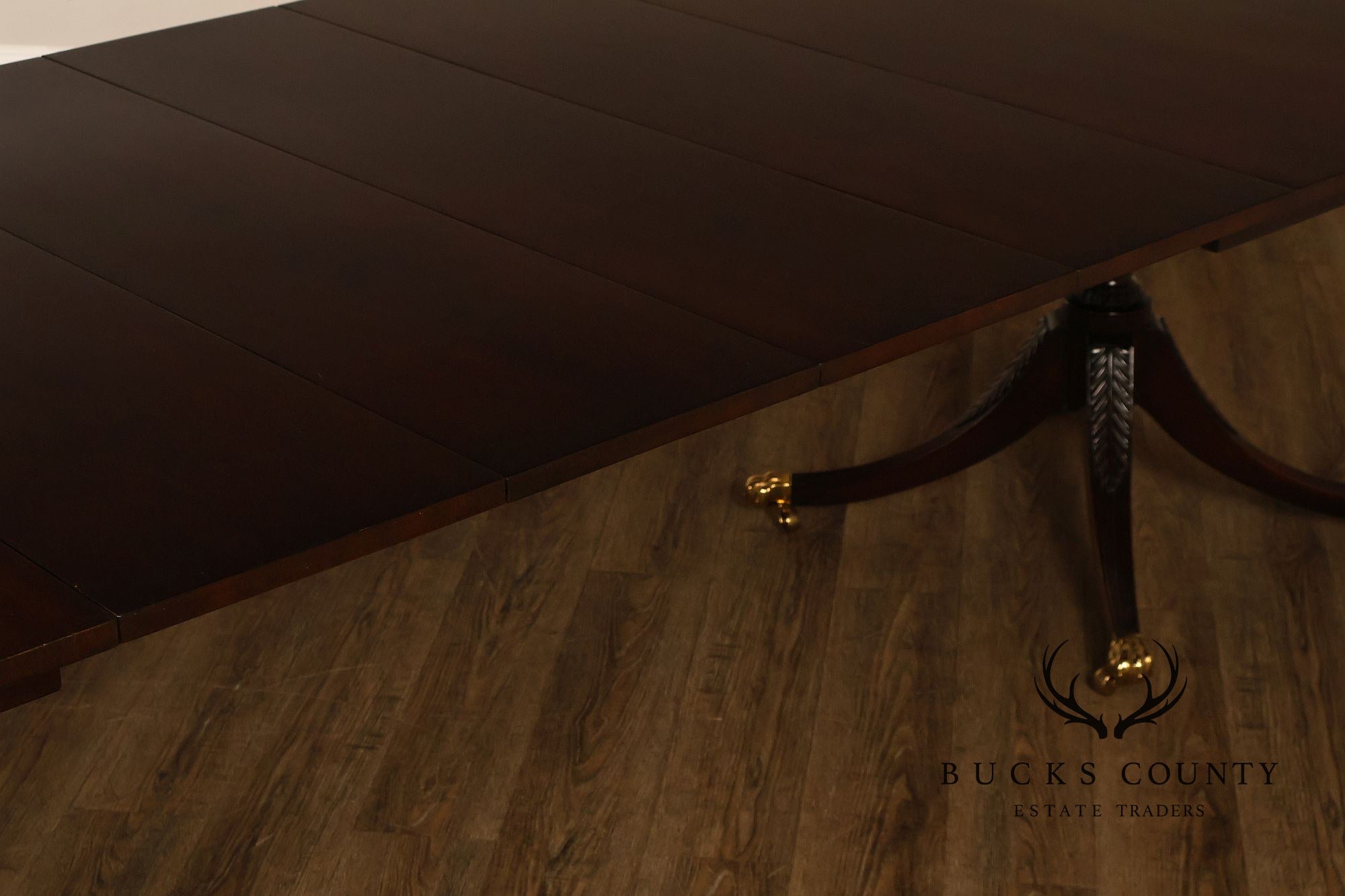 Kindel Georgian Style Double Pedestal Mahogany Dining Table