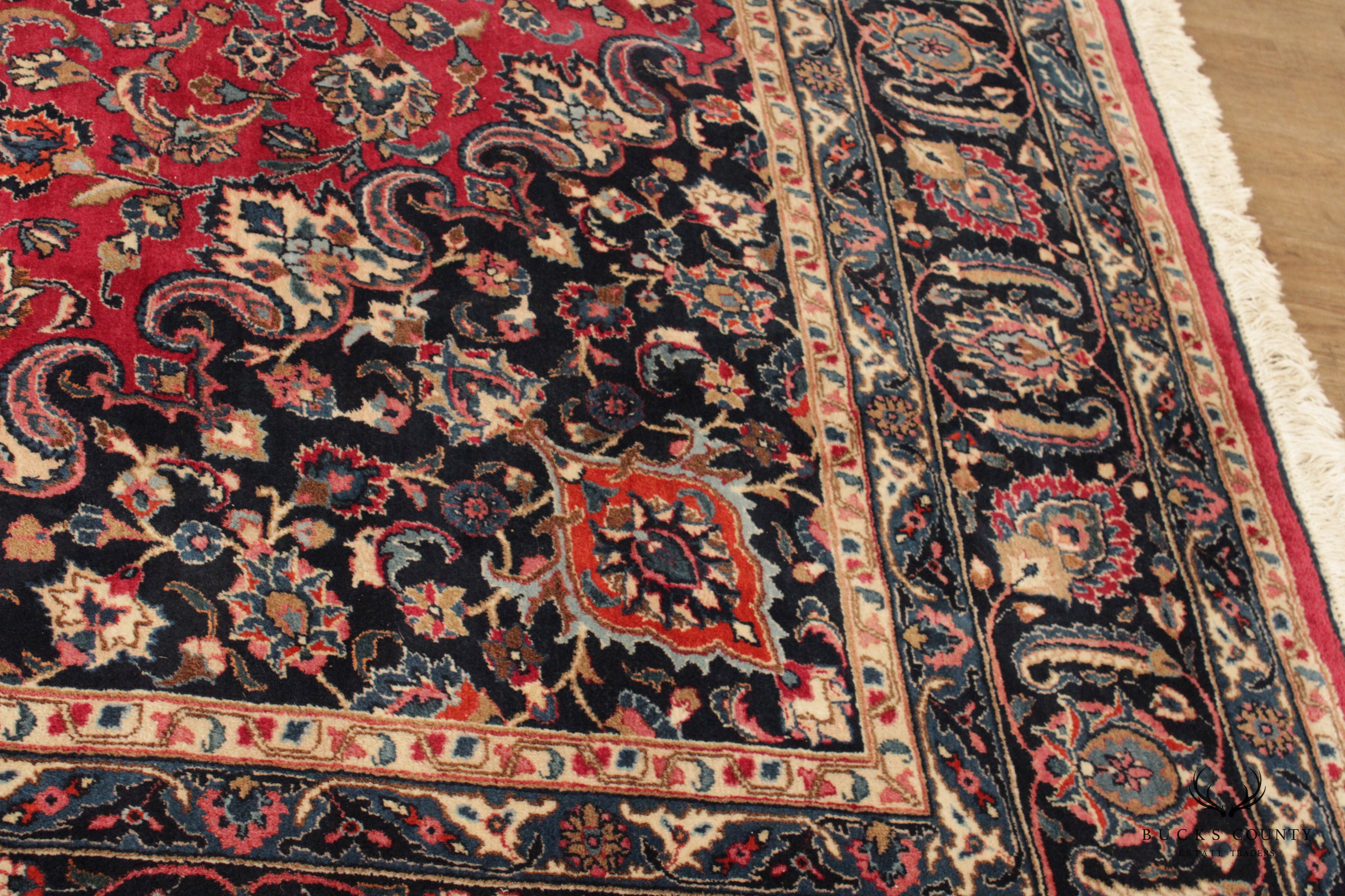 Persian Tabriz Wool Area Rug With Medallion 13' x 10'