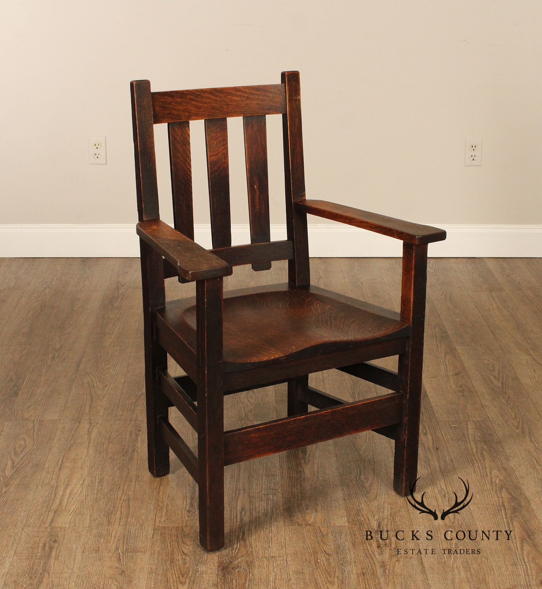 Antique Stickley Brothers Mission Oak Armchair