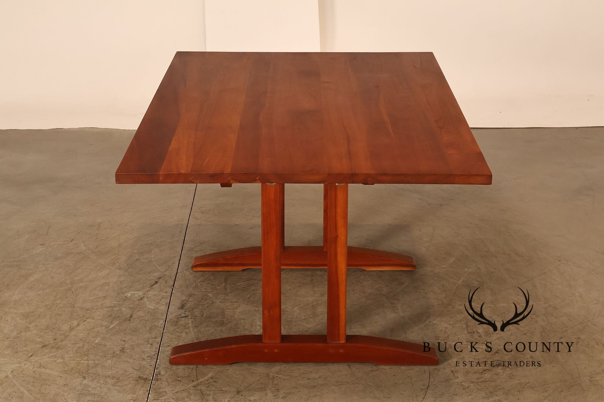 Stickley Mission Collection Solid Cherry Double Pedestal Extension Dining Table