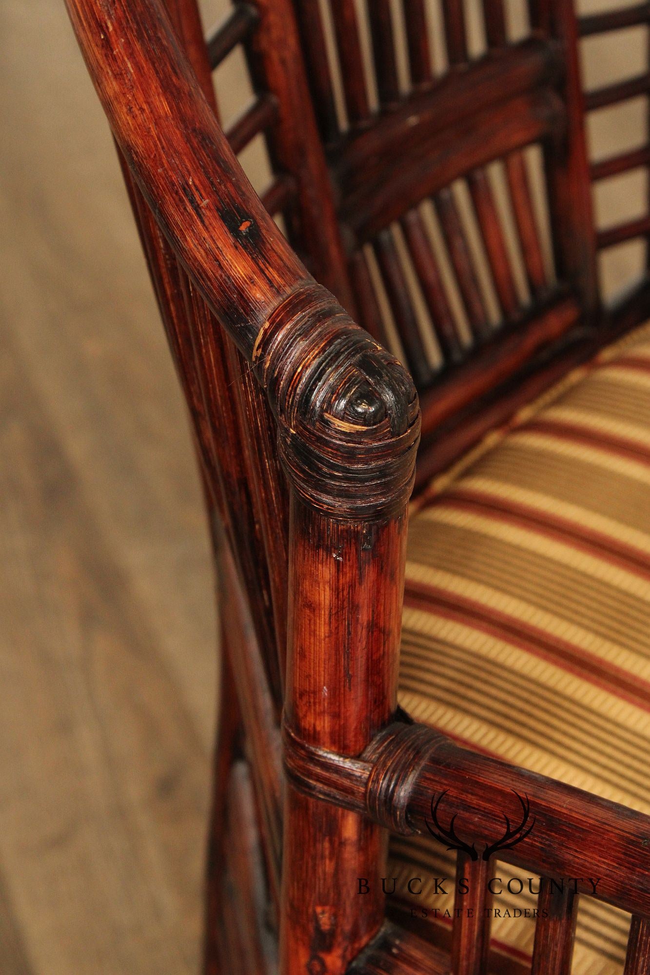 Brighton Pavilion Style Rattan , Bamboo and Cane Armchairs