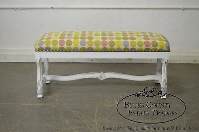 Custom Painted French Louis XIV Style Bench