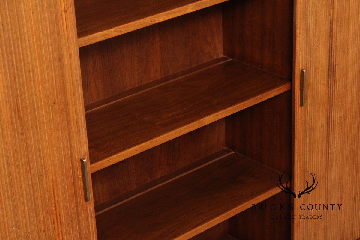 Baker Mid Century Modern Sliding Door Bookcase