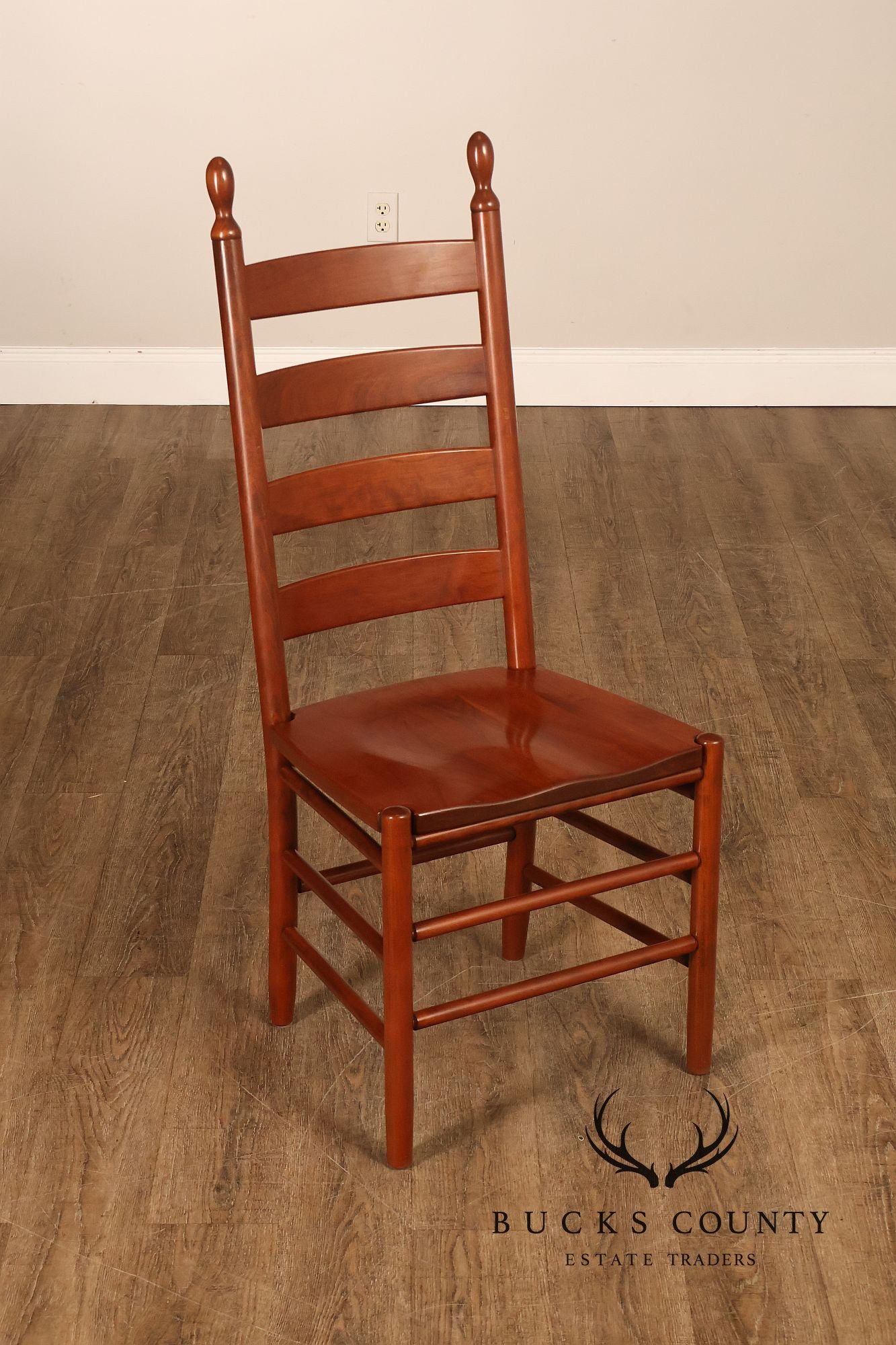The Keystone Collection Set of Four Solid Cherry Ladder Back Dining Chairs