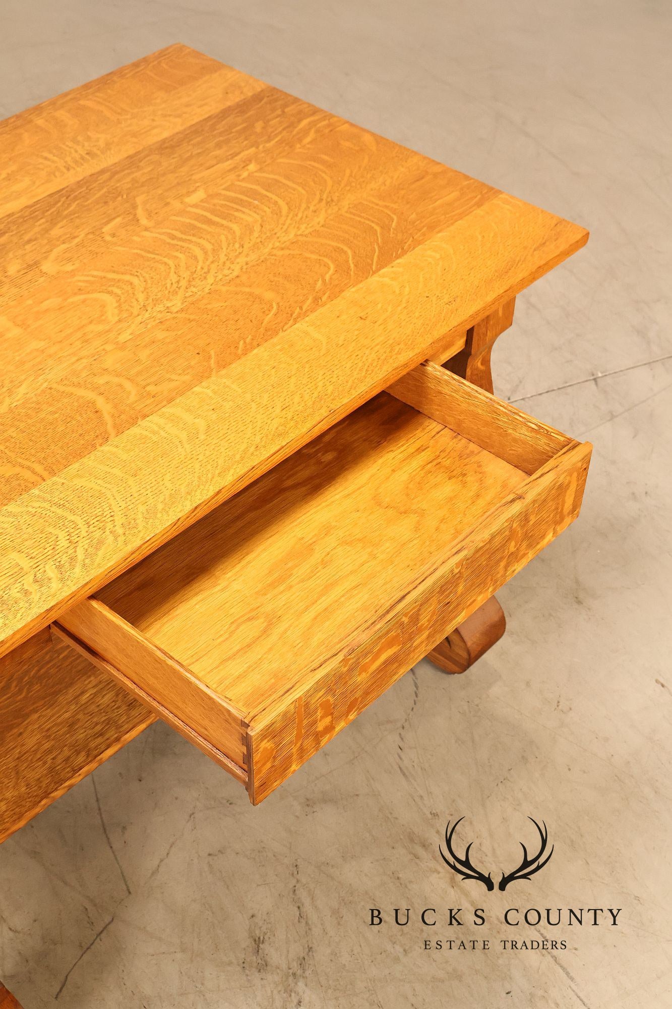 Empire Style Antique Oak Library Table