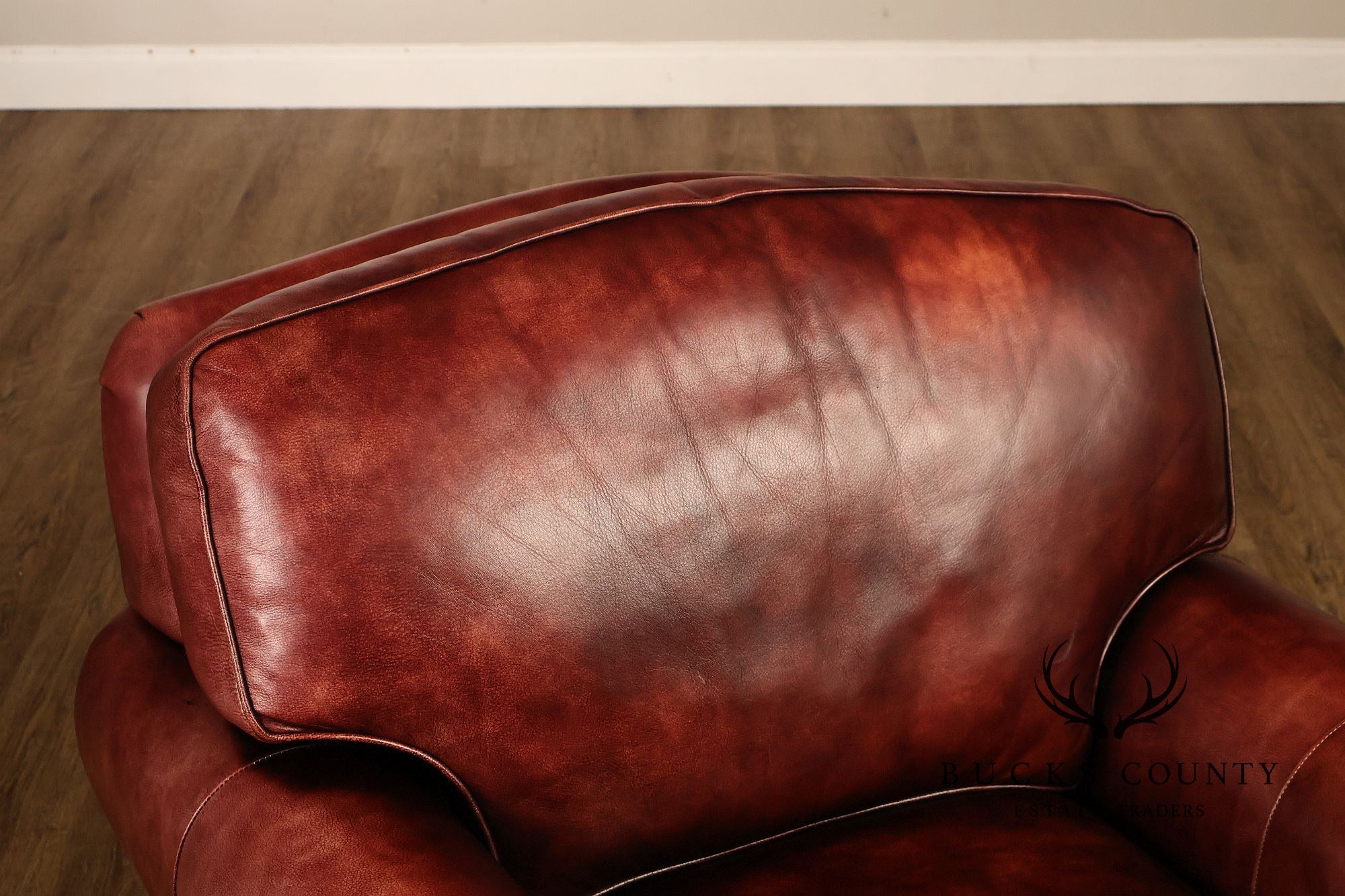 Hancock & Moore Pair of Red Leather 'Clivedon' Armchairs