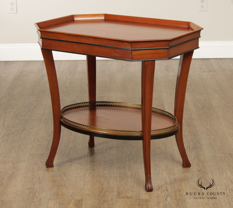 Regency Style Two-Tier Cherry Accent Side Table