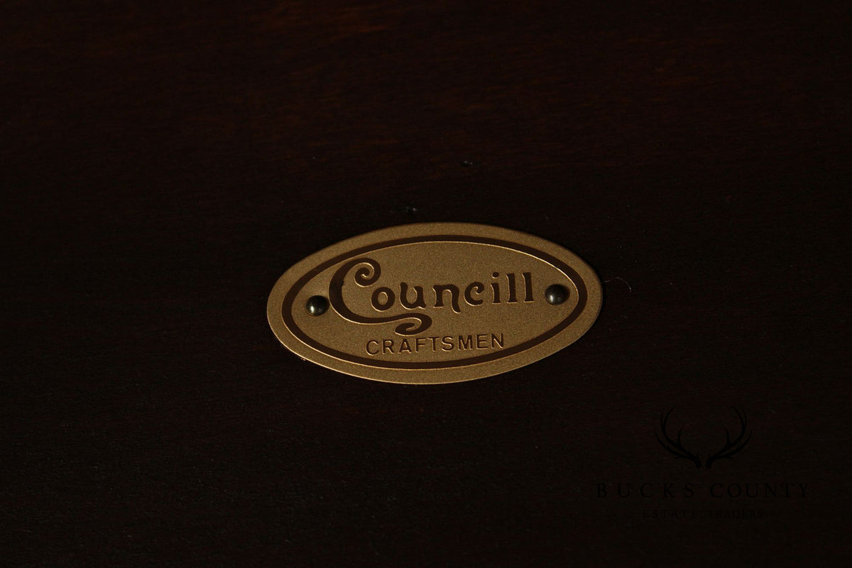 Councill Craftsmen Chippendale Style Inlaid Mahogany Bed Steps