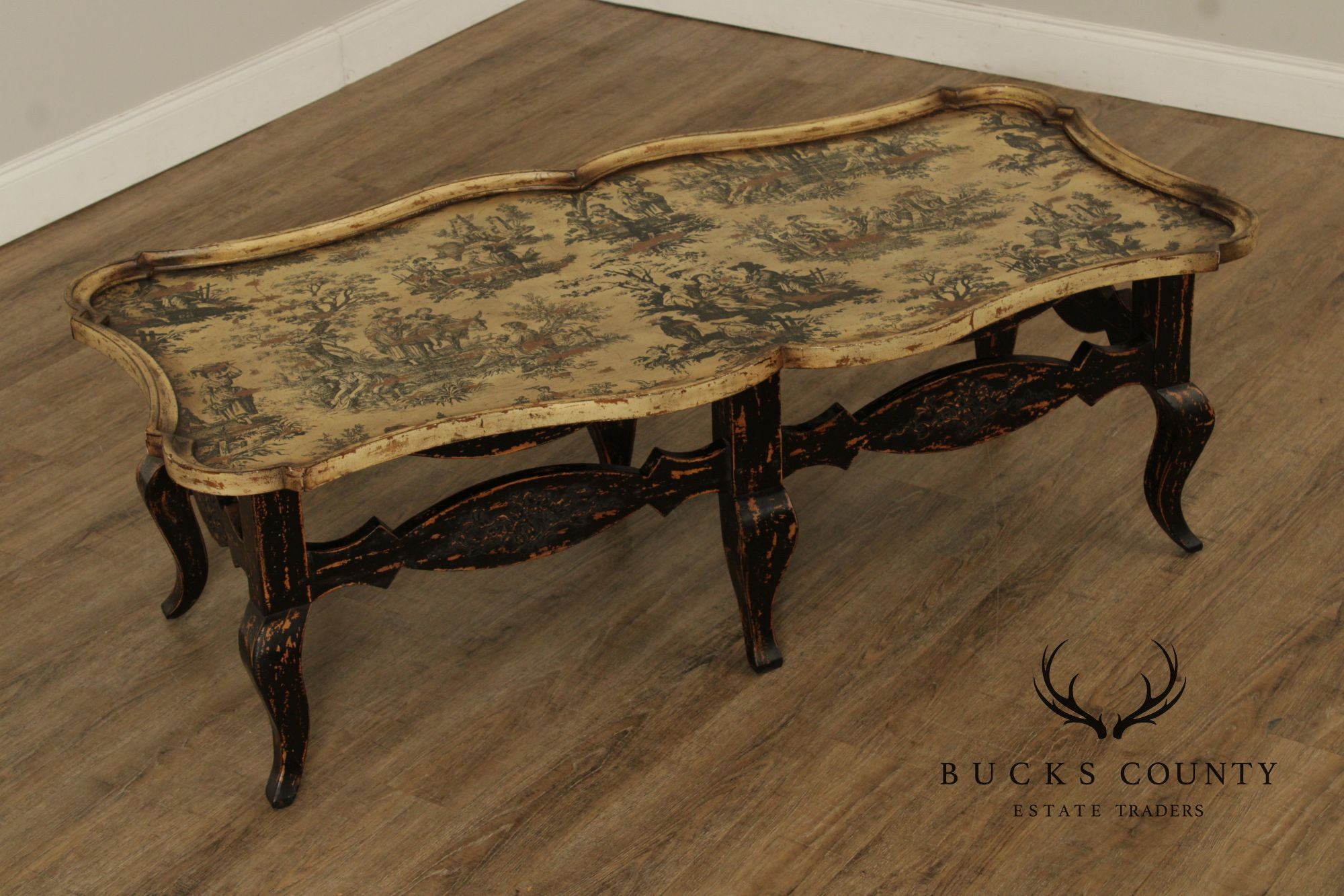 French Country Style Distressed Coffee Table