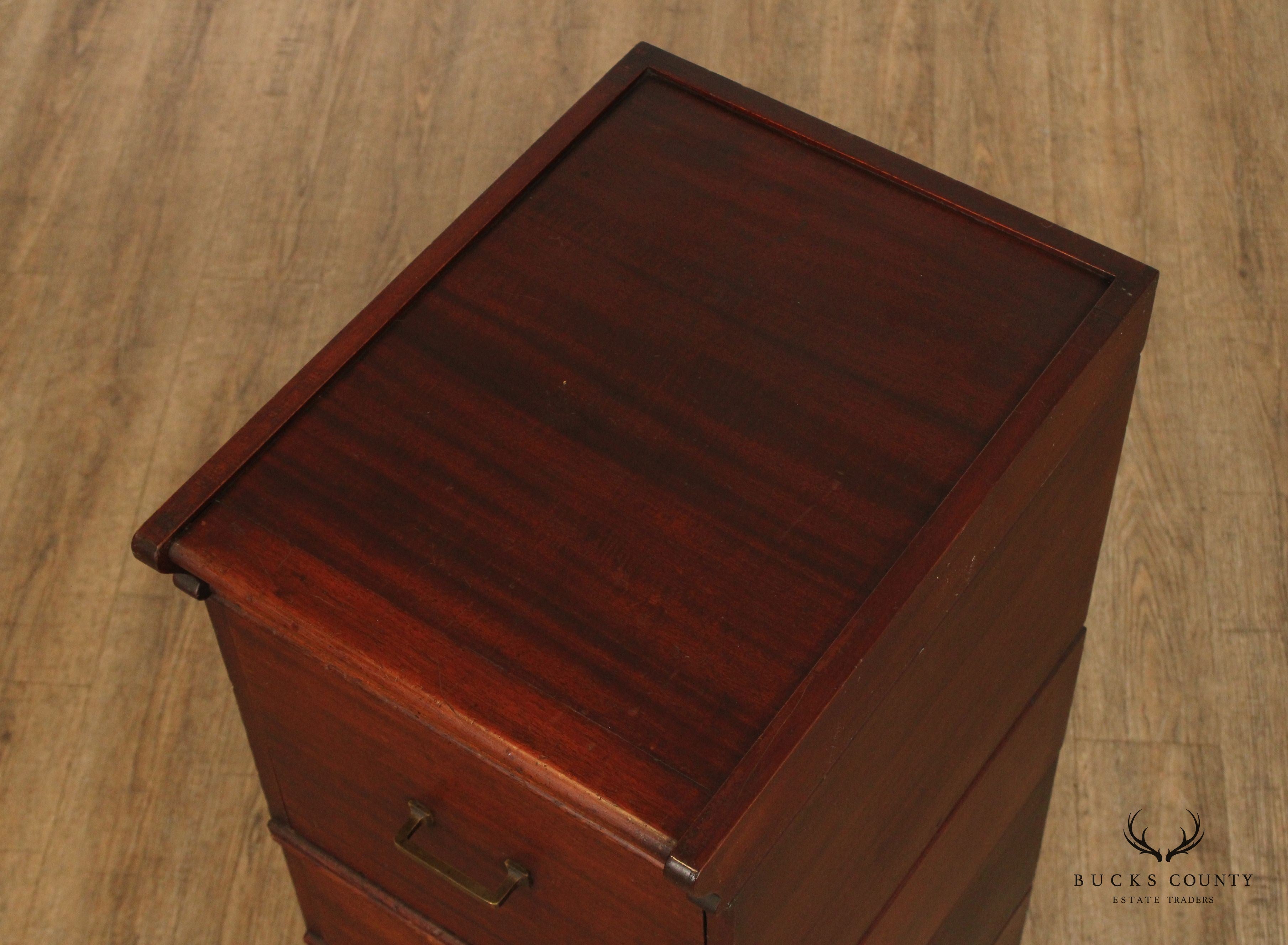 Antique Mahogany Stacking Office Cabinet