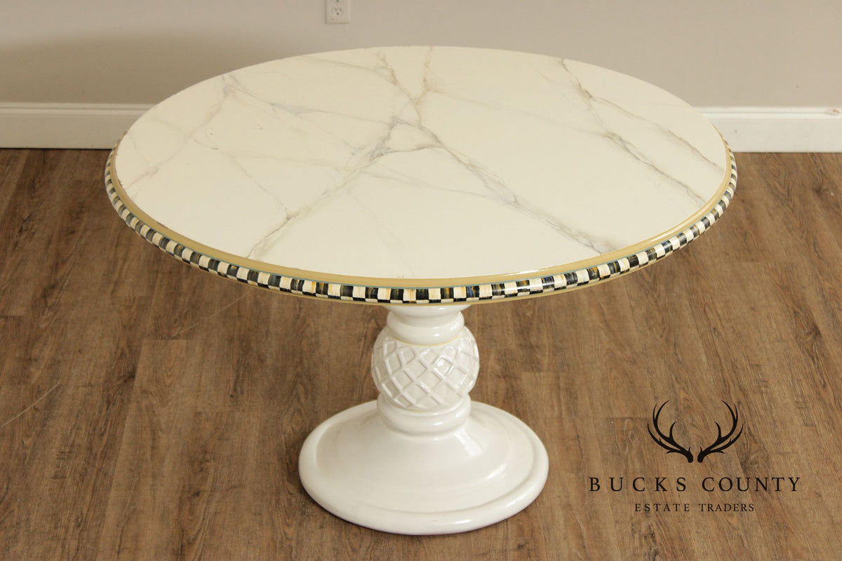 Mackenzie Childs Faux Marble Painted Center Table