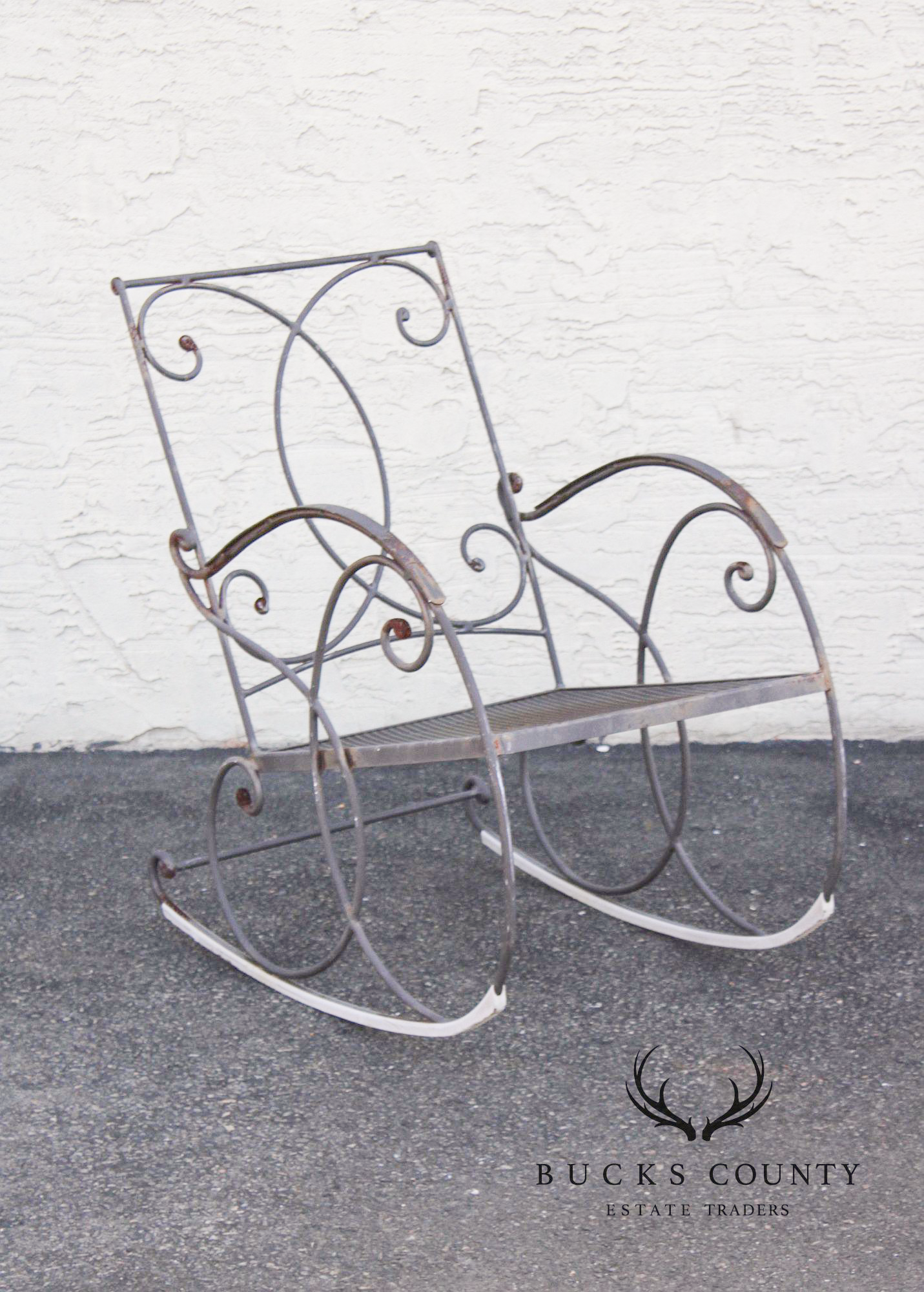 Vintage Wrought Iron Patio Rocking Chair