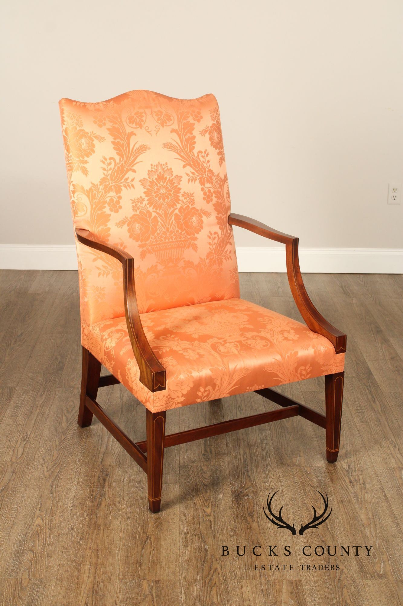 Kindel Federal Style Inlaid Mahogany Martha Washington Chair