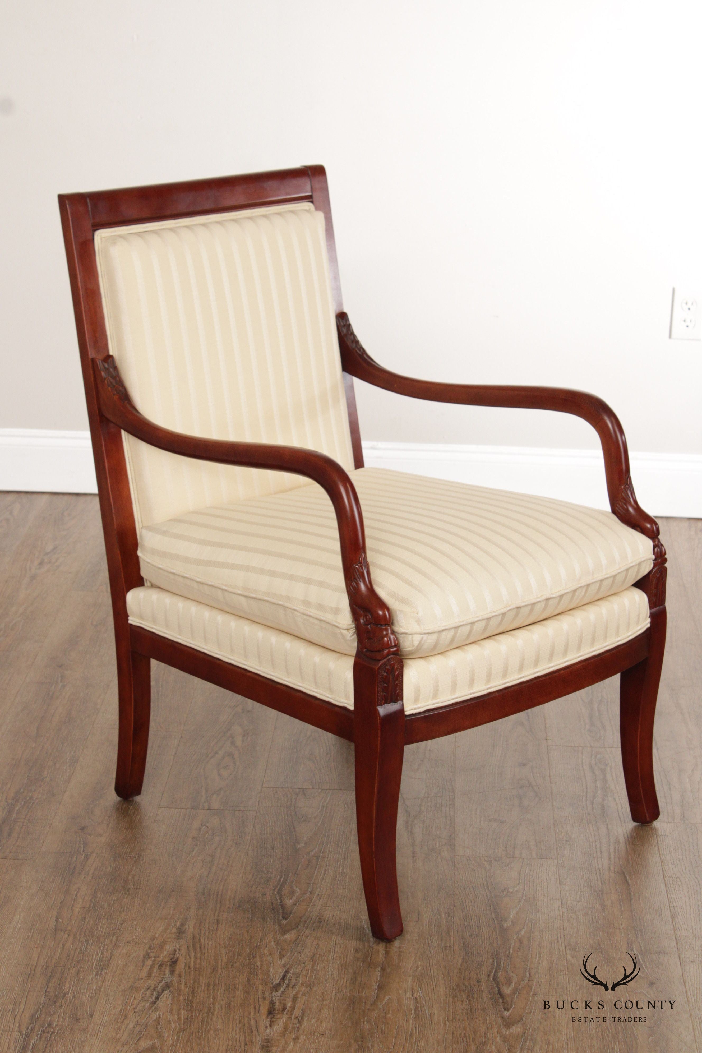 Ethan Allen French Empire Style Carved Armchair