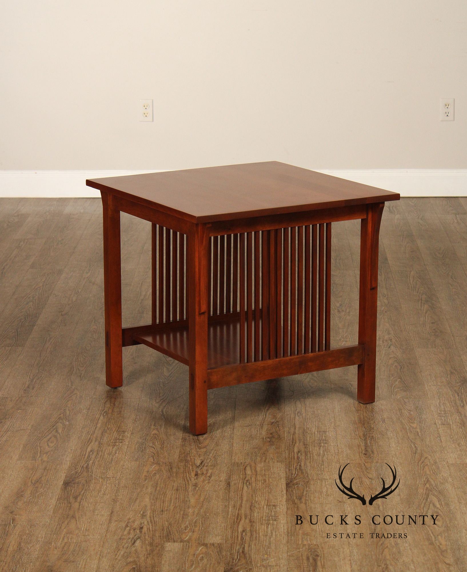 Stickley Mission Collection Pair Of Cherry Spindle Side Tables