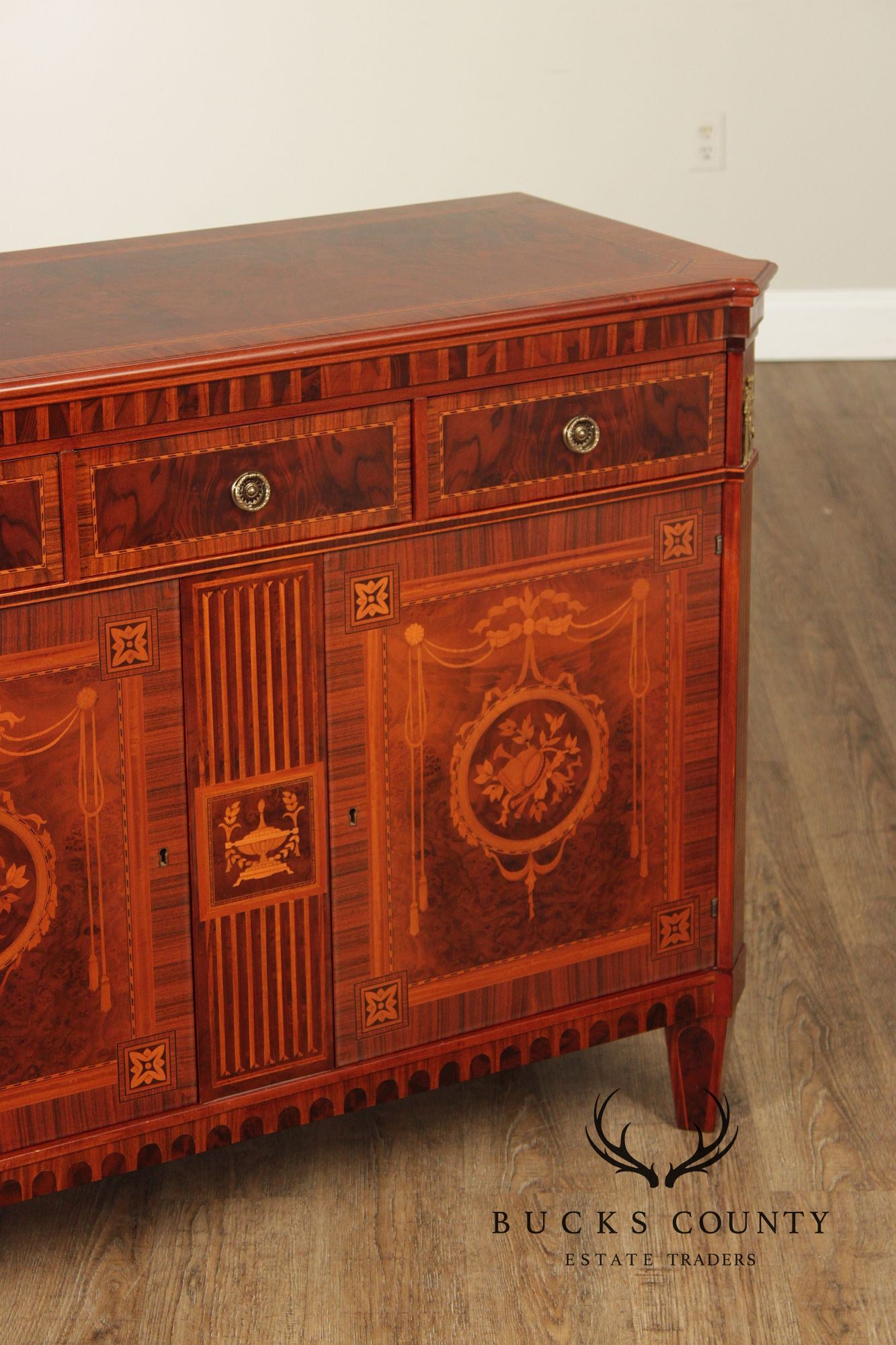 Italian Neoclassical Style Marquetry Inlaid Server