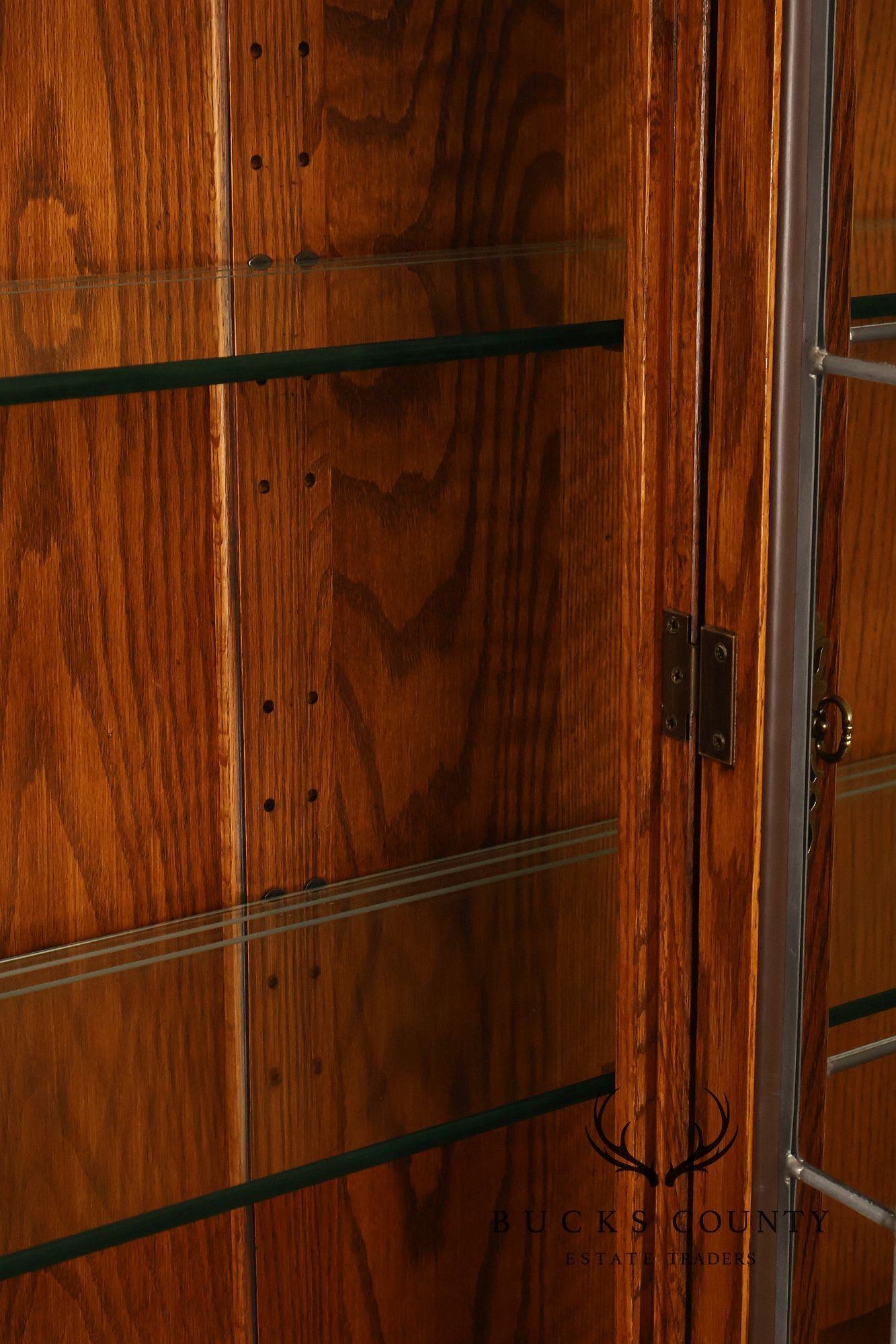 Ethan Allen Traditional Oak Lighted China Cabinet