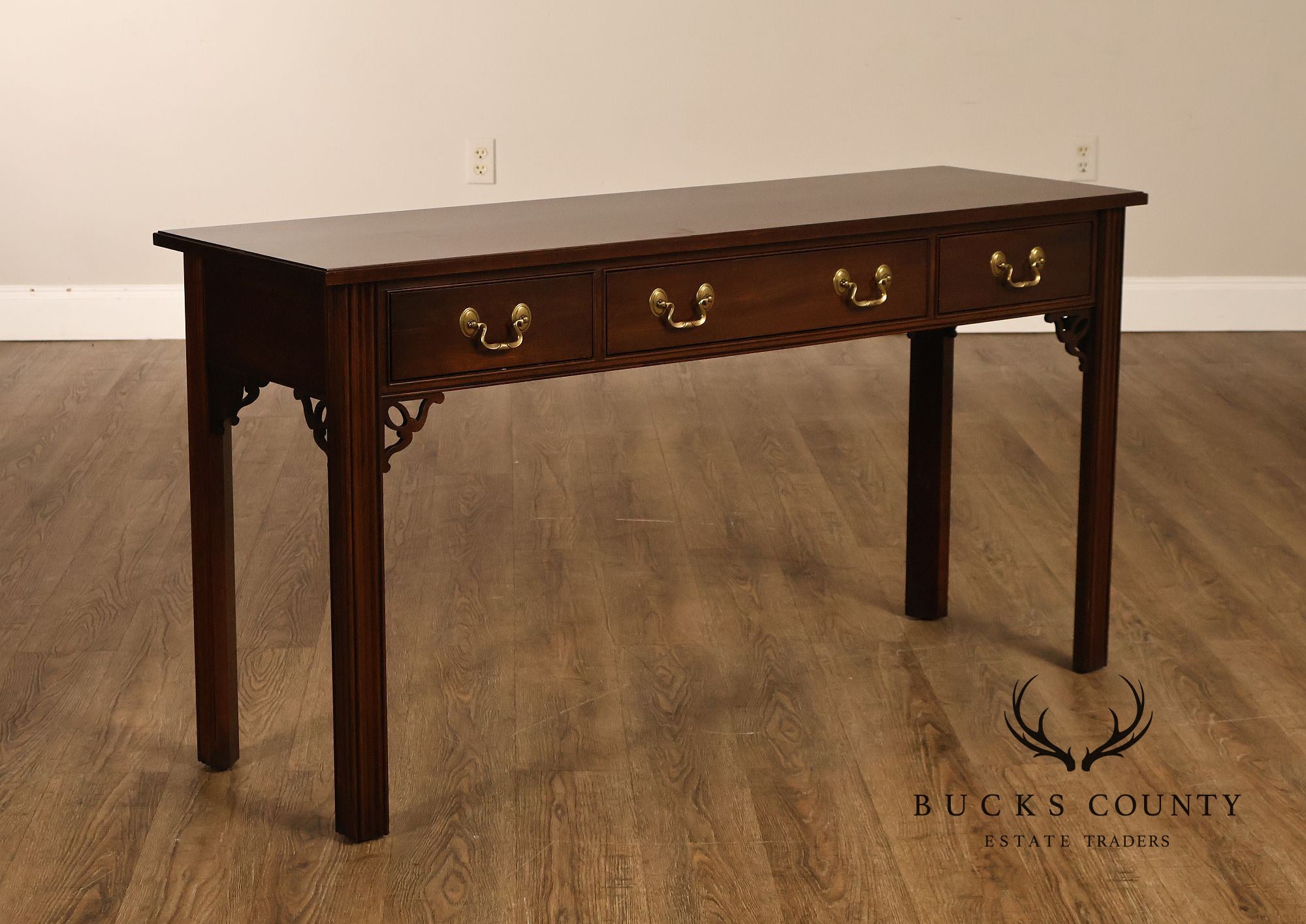Ethan Allen Chippendale Style Georgian Court Cherry Sofa Table
