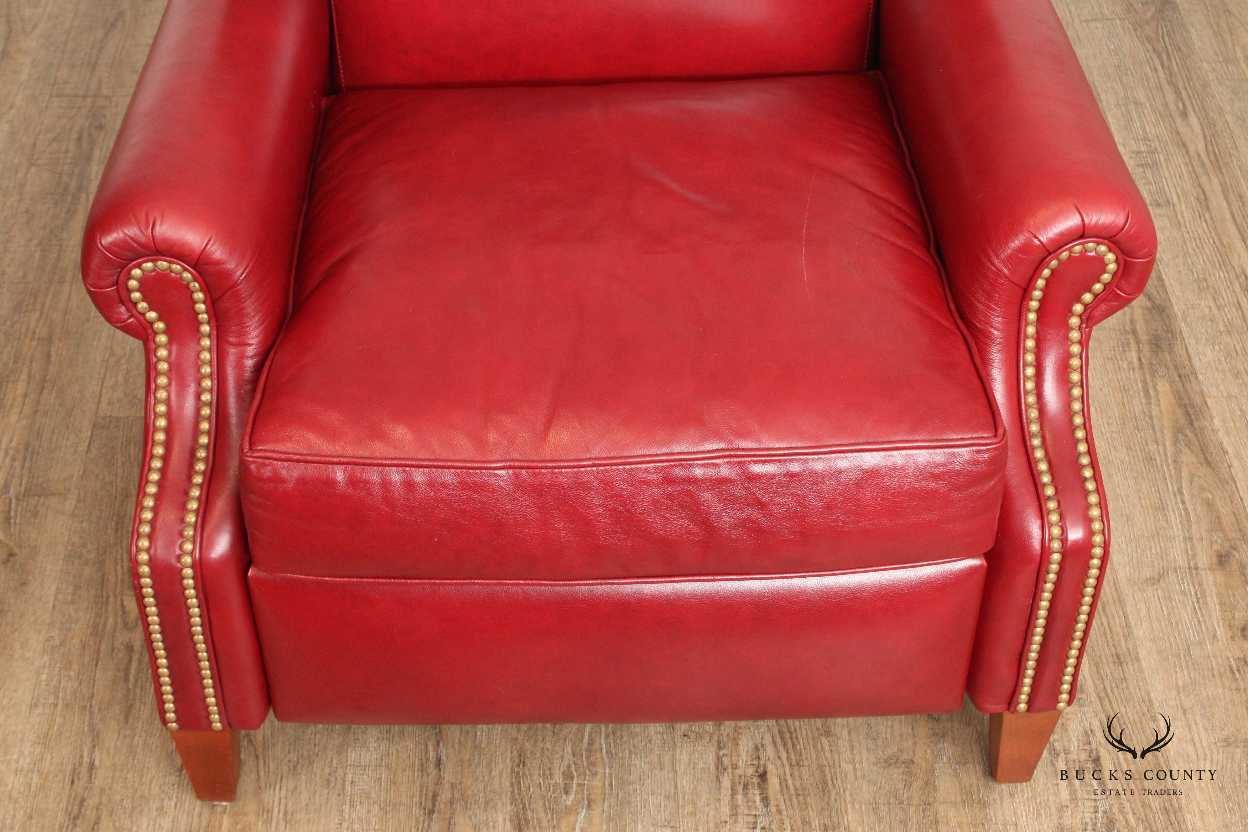 Stickley Craftsman Traditional Red Leather Recliner