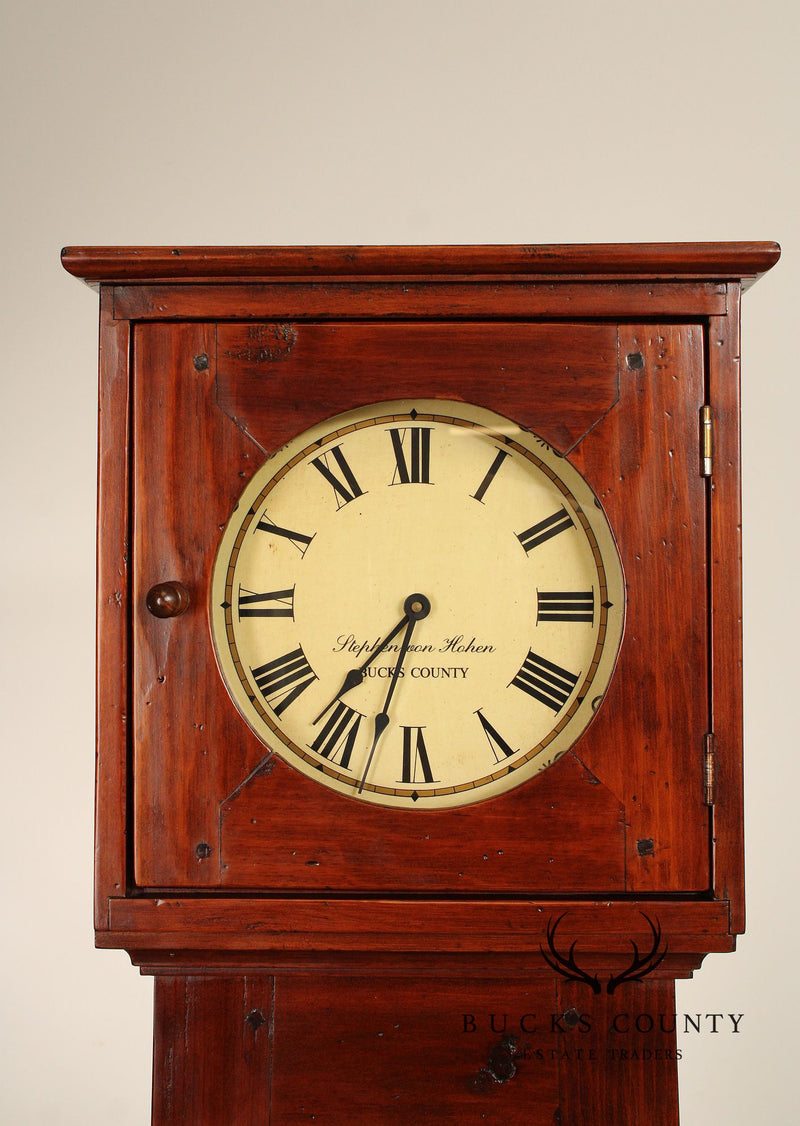 Stephen Von Hohen Bucks County Pine Grandfather Clock
