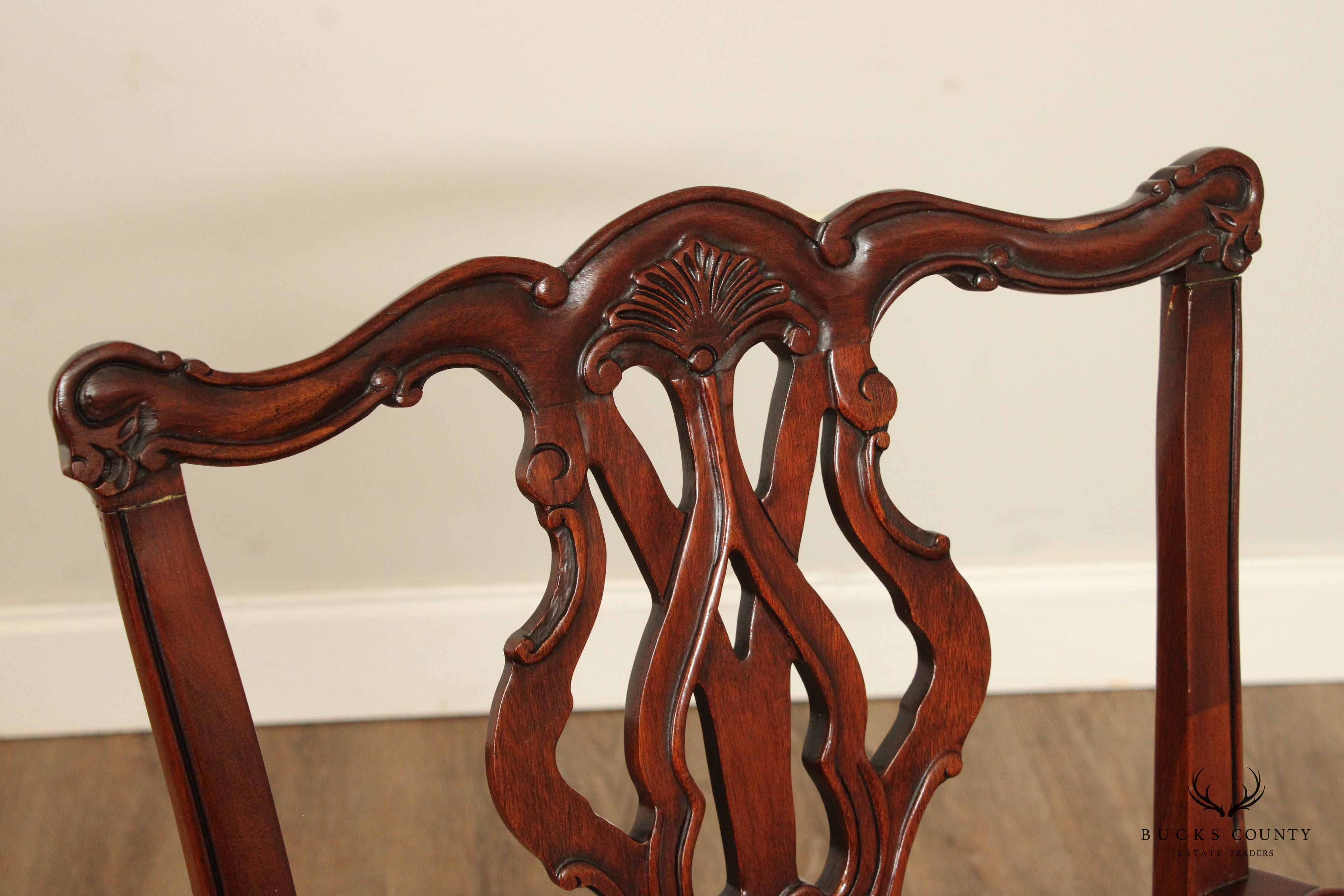 Chippendale Style Carved Mahogany Armchair