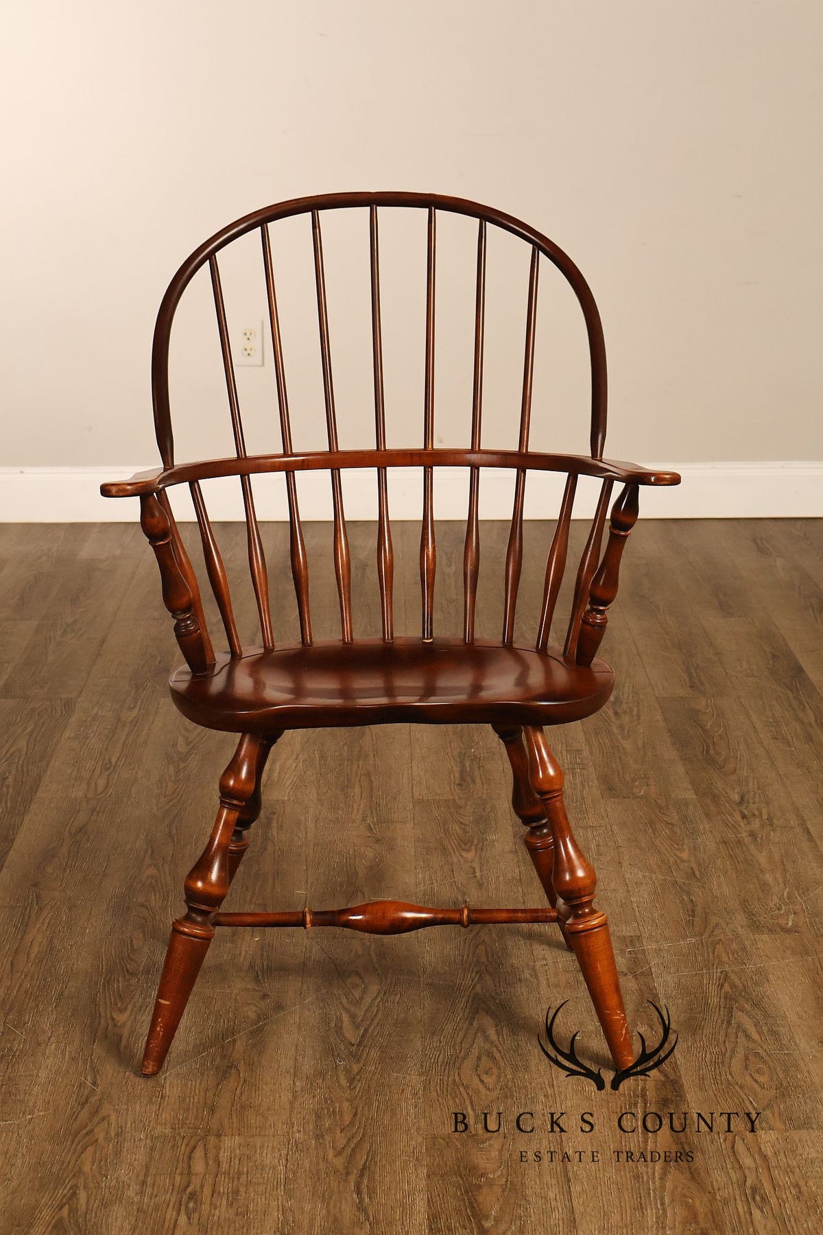 Nichols & Stone Set Of Eight Cherry Windsor Dining Chairs