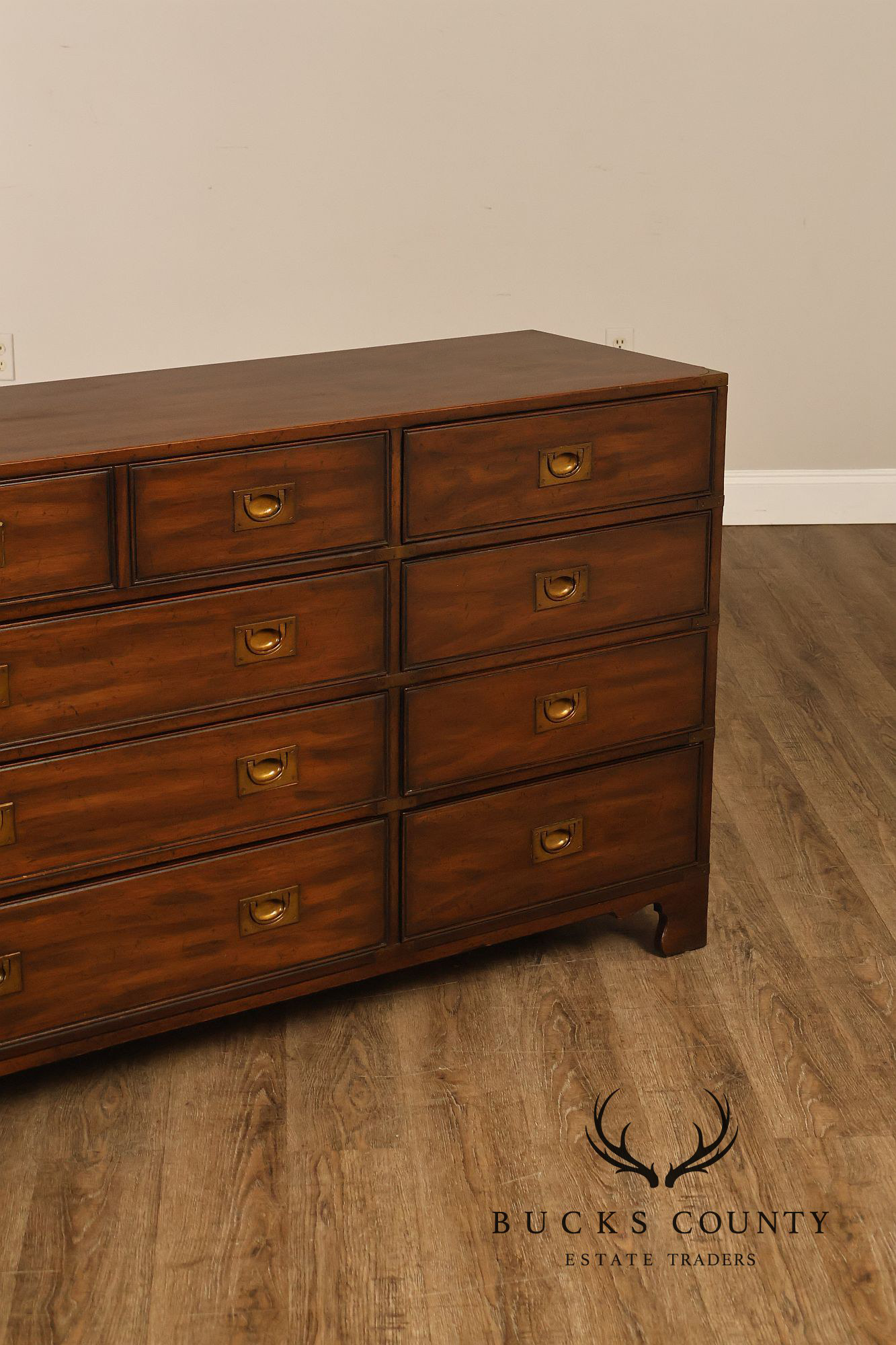 Heritage 'Kingsbridge' Collection Vintage Mahogany Campaign Style Long Dresser