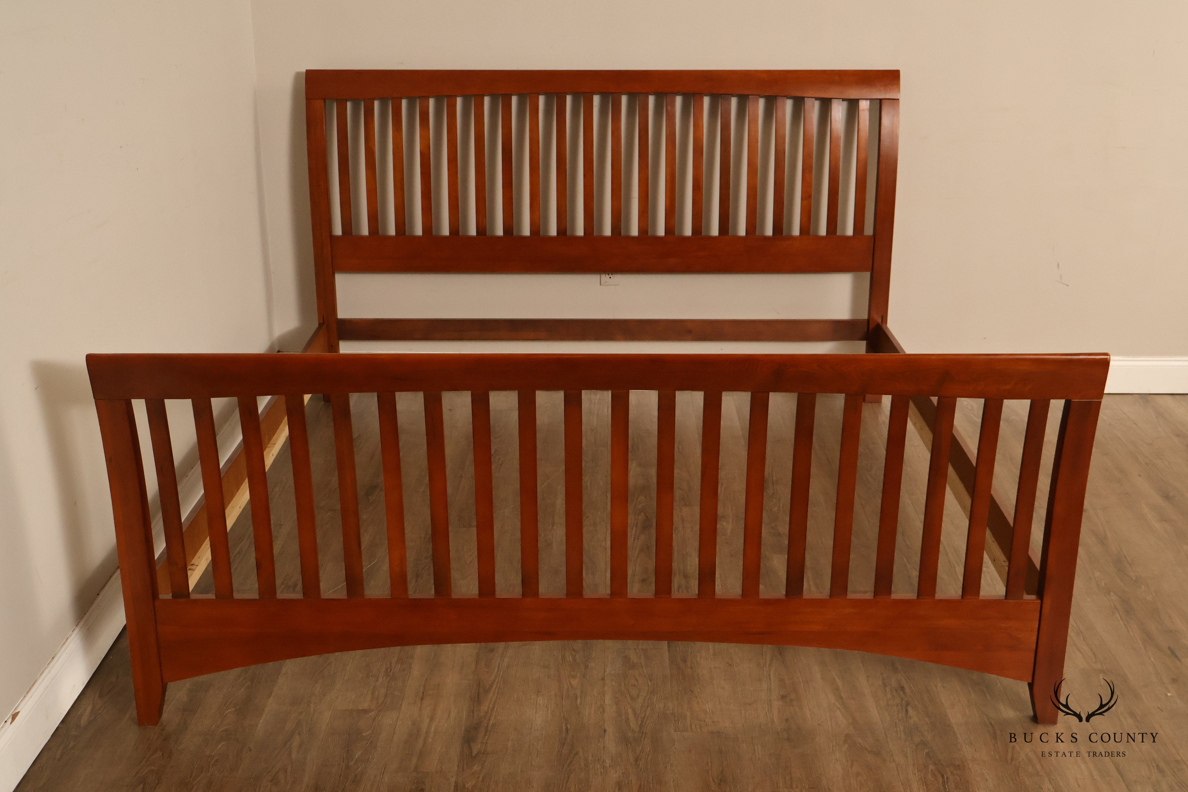 Kincaid Furniture Mission Style Cherry Slatted  King Size Sleigh Bed