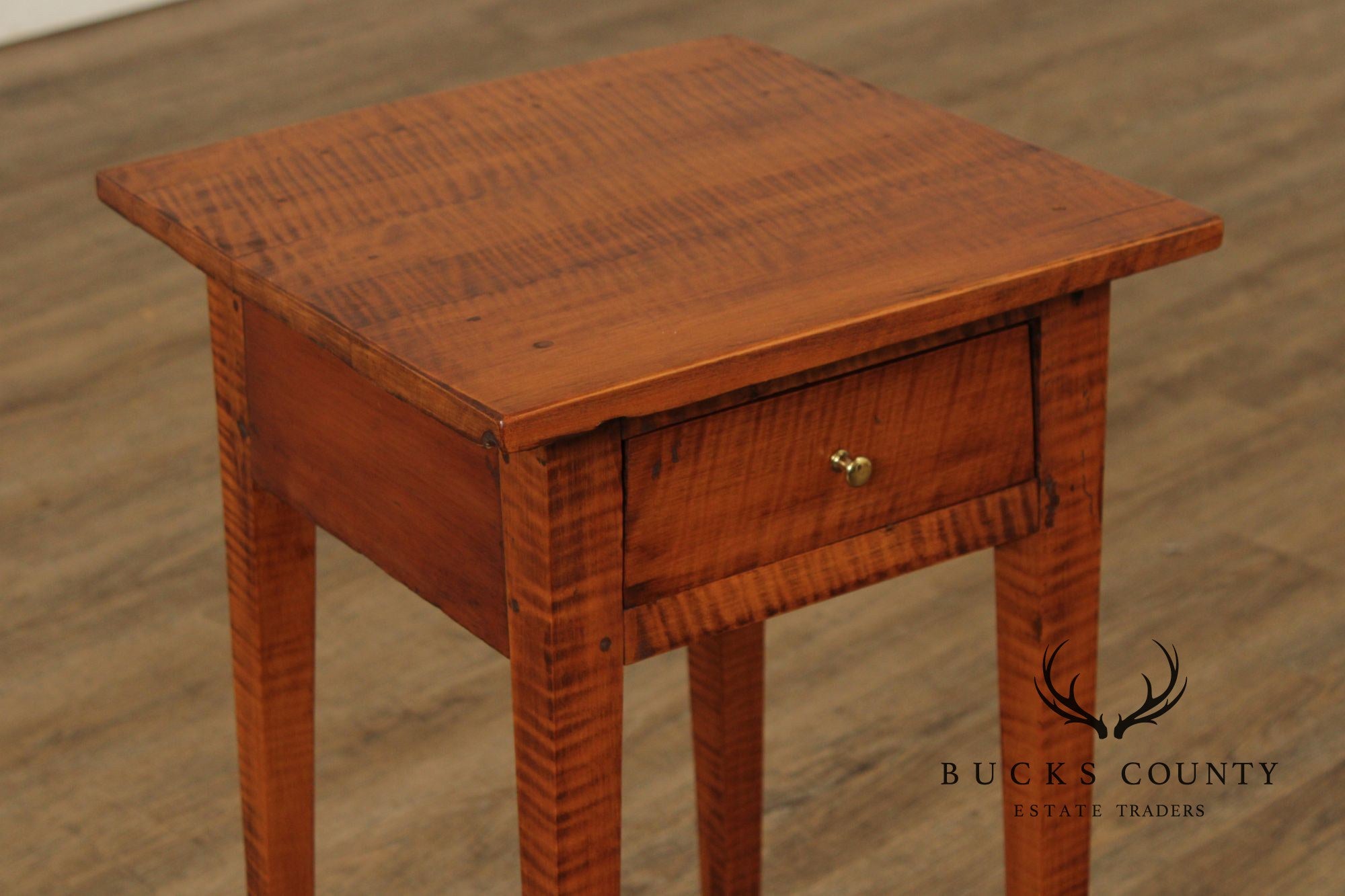 Antique American  Federal Period Tiger Maple End Table
