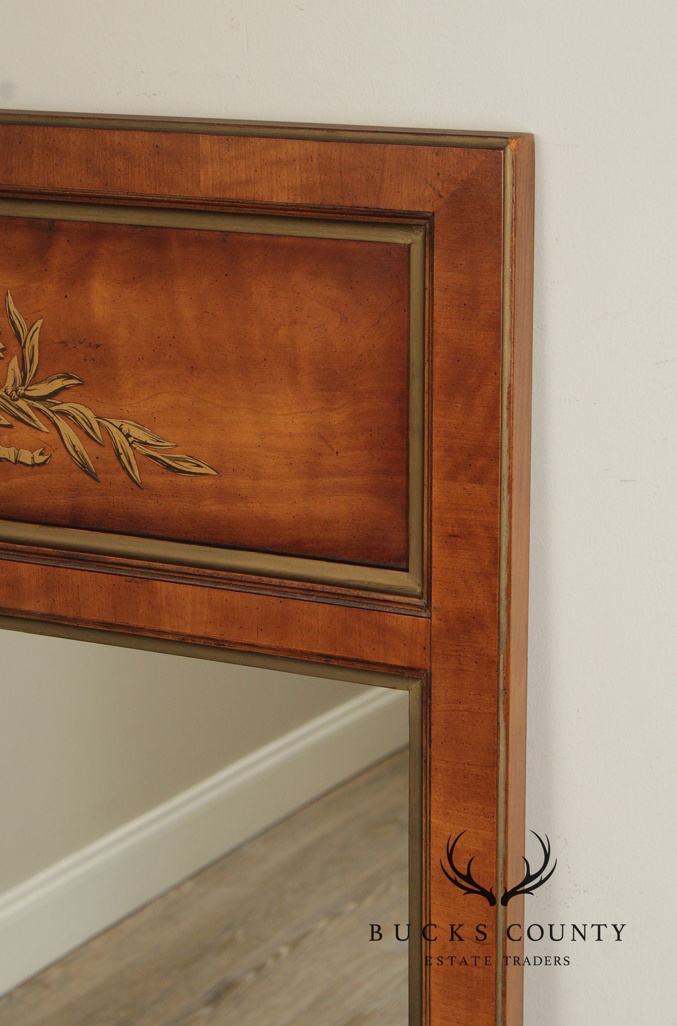 Neoclassical Style Paint Accented Wall  Mirror