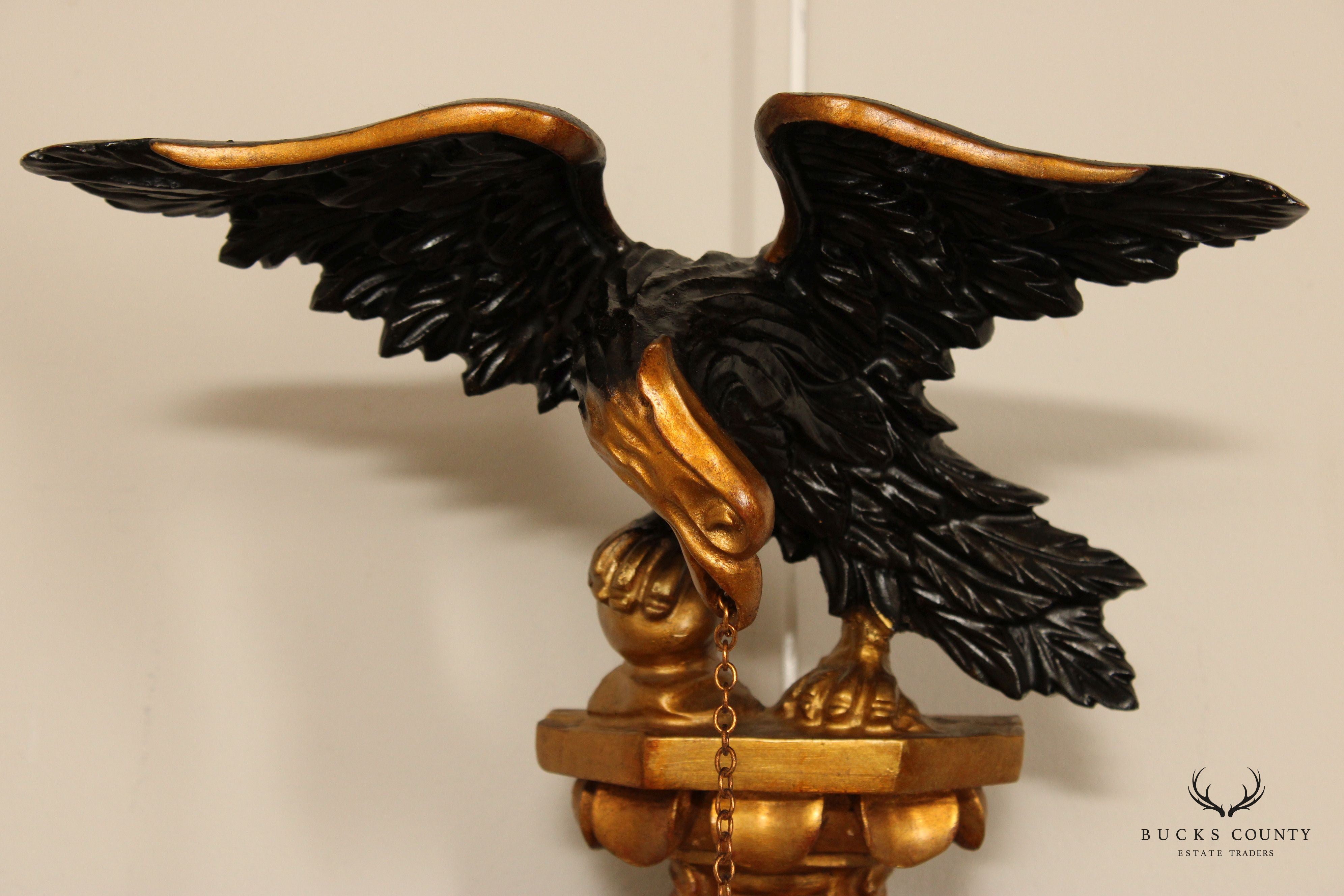 Federal Style Giltwood Eagle Carved Convex Wall Mirror