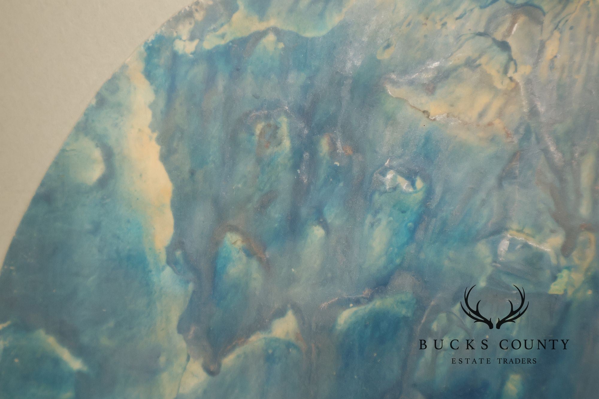 Suzanne Marinell Melted Wax Painting, 'The North Wind and The Ice Maiden'