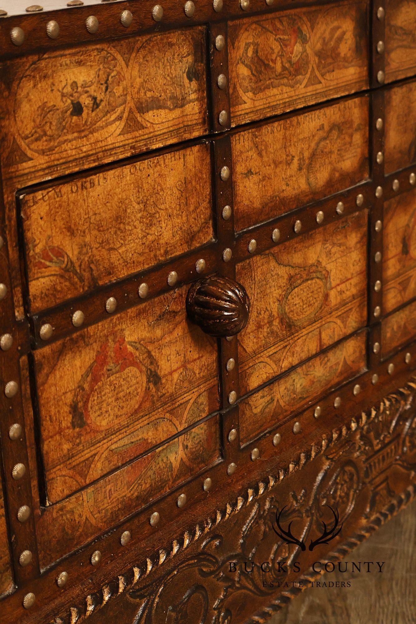 Pulaski 'Espaigne' Large Square Old World Map Storage Coffee Table